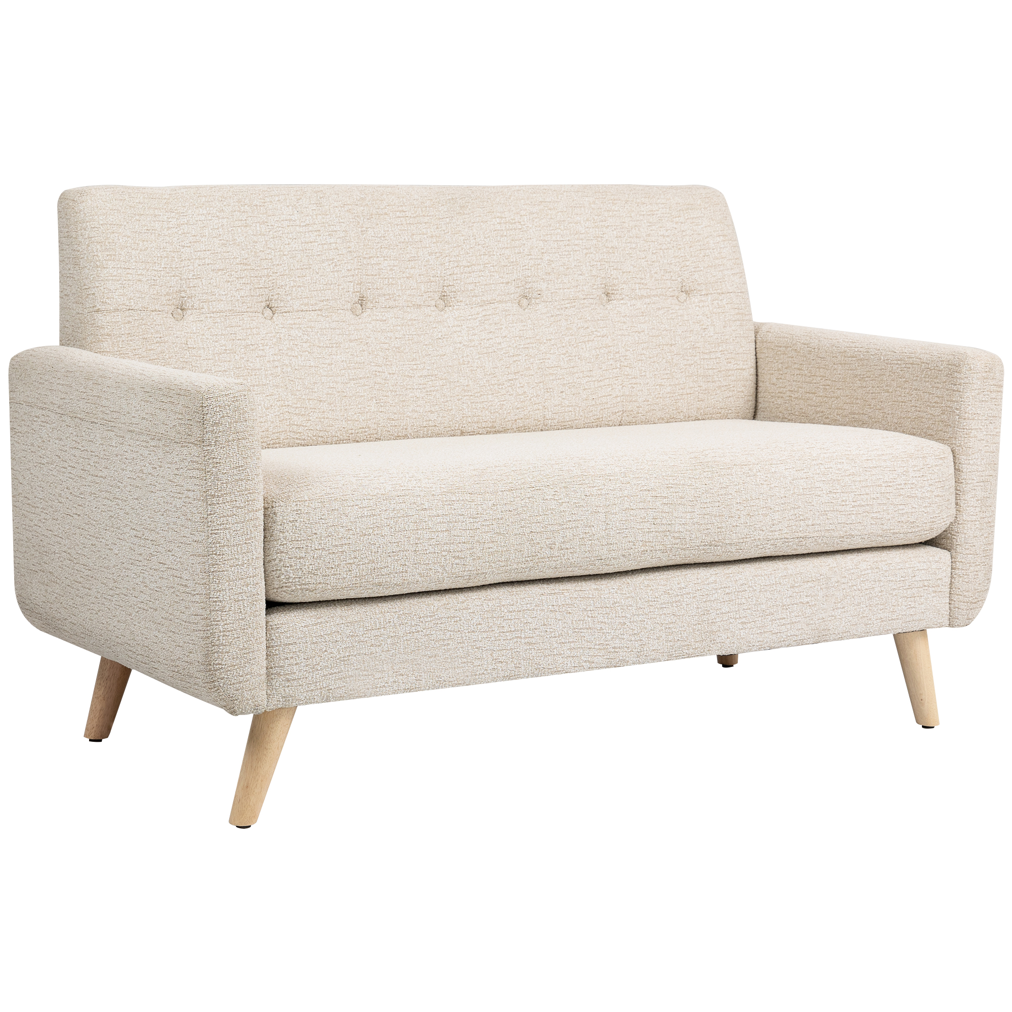 HOMCOM Tweezitsbank, comfortabel, 134x71x82 cm, Beige