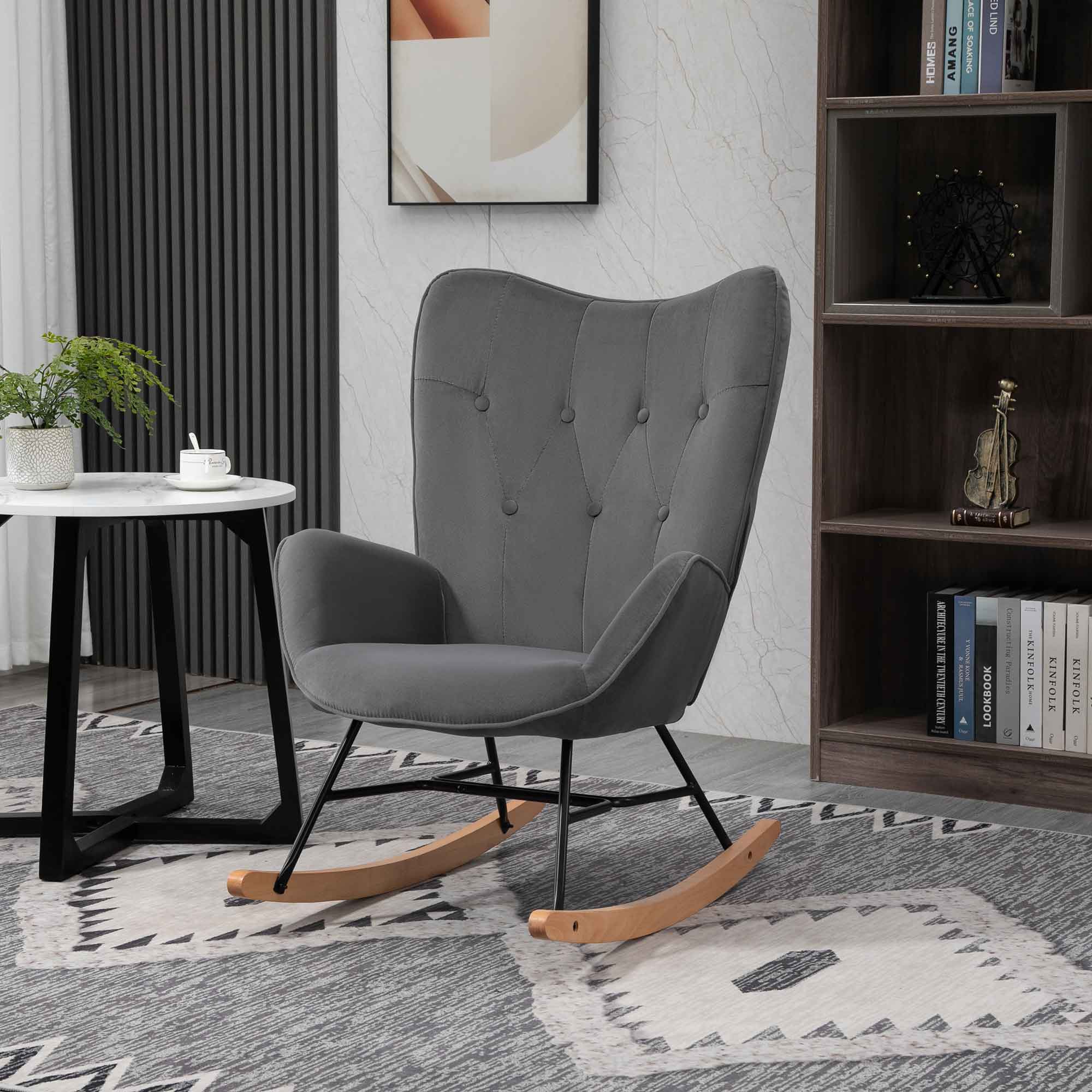 HOMCOM schommelstoel 84 cm x 70 cm x 96 cm