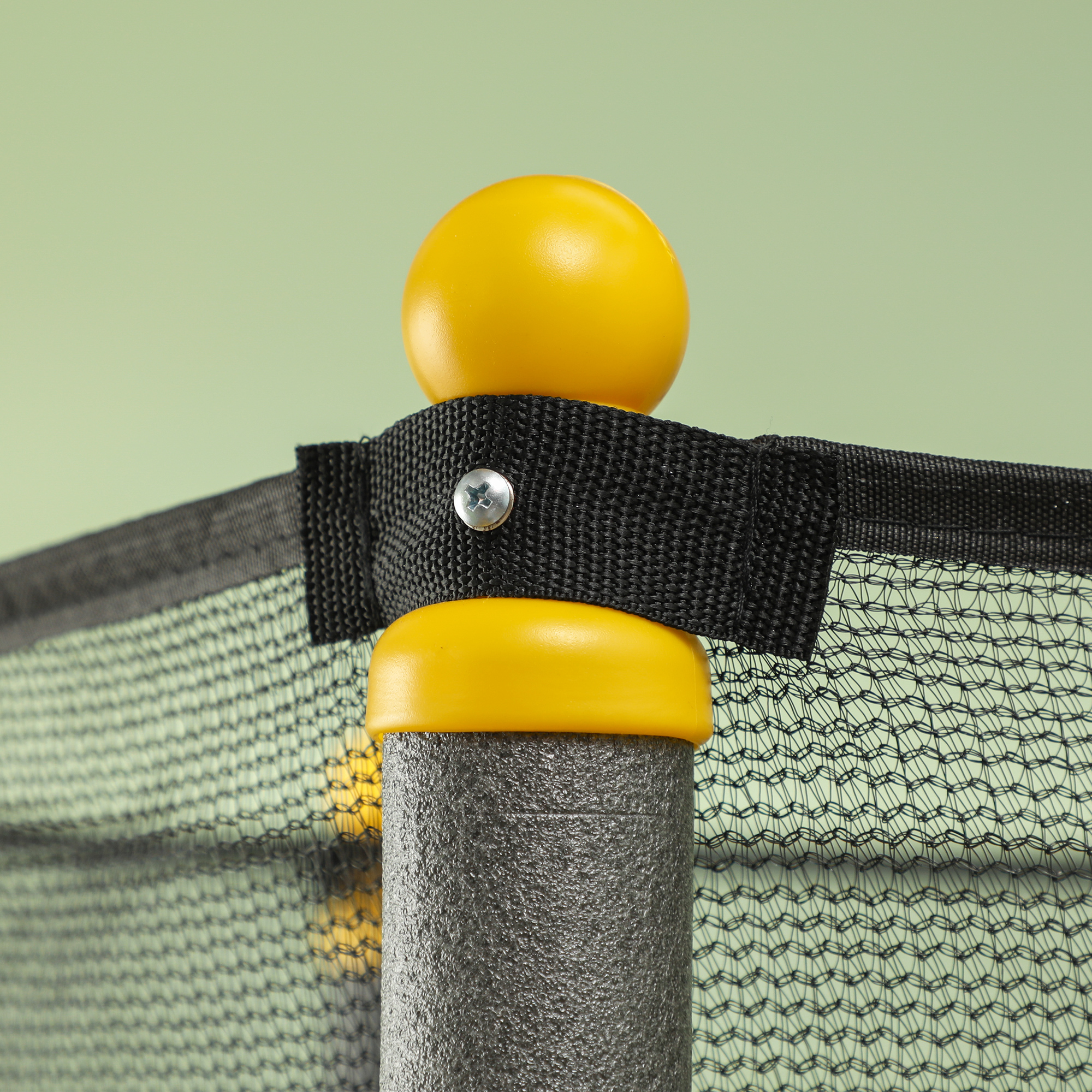 HOMCOM Trampoline voor Kinderen, Ø163 cm, met Veiligheidsnet, Voor Binnen en Buiten, Belasting tot 50 kg, Staal, Kunststof, Zwart
