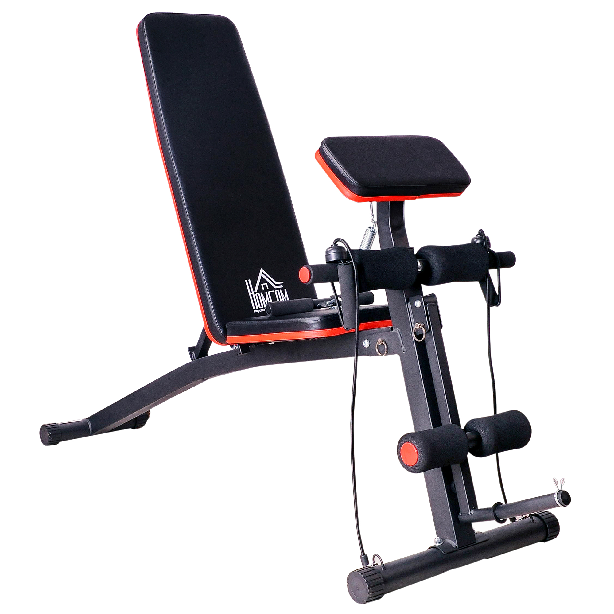 HOMCOM Multifunctionele halterbank krachtstation trainingsbank tot 120 kg zwart