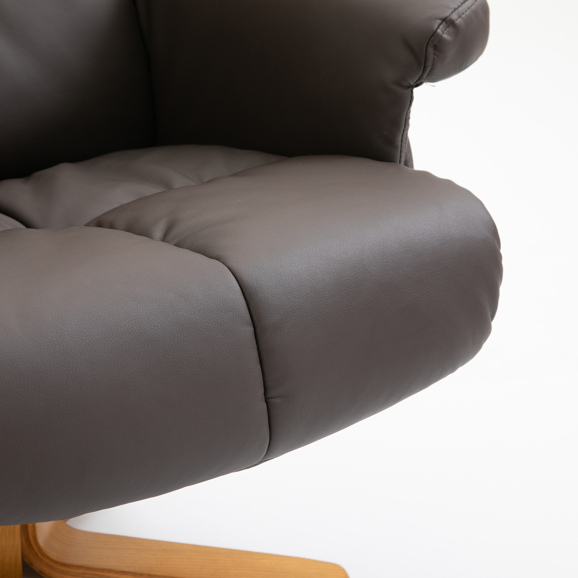 HOMCOM massagestoel met ottoman relaxstoel TV-stoel TV-stoel 145 ° helling kunstleer bruin 80 x 86 x 99 cm