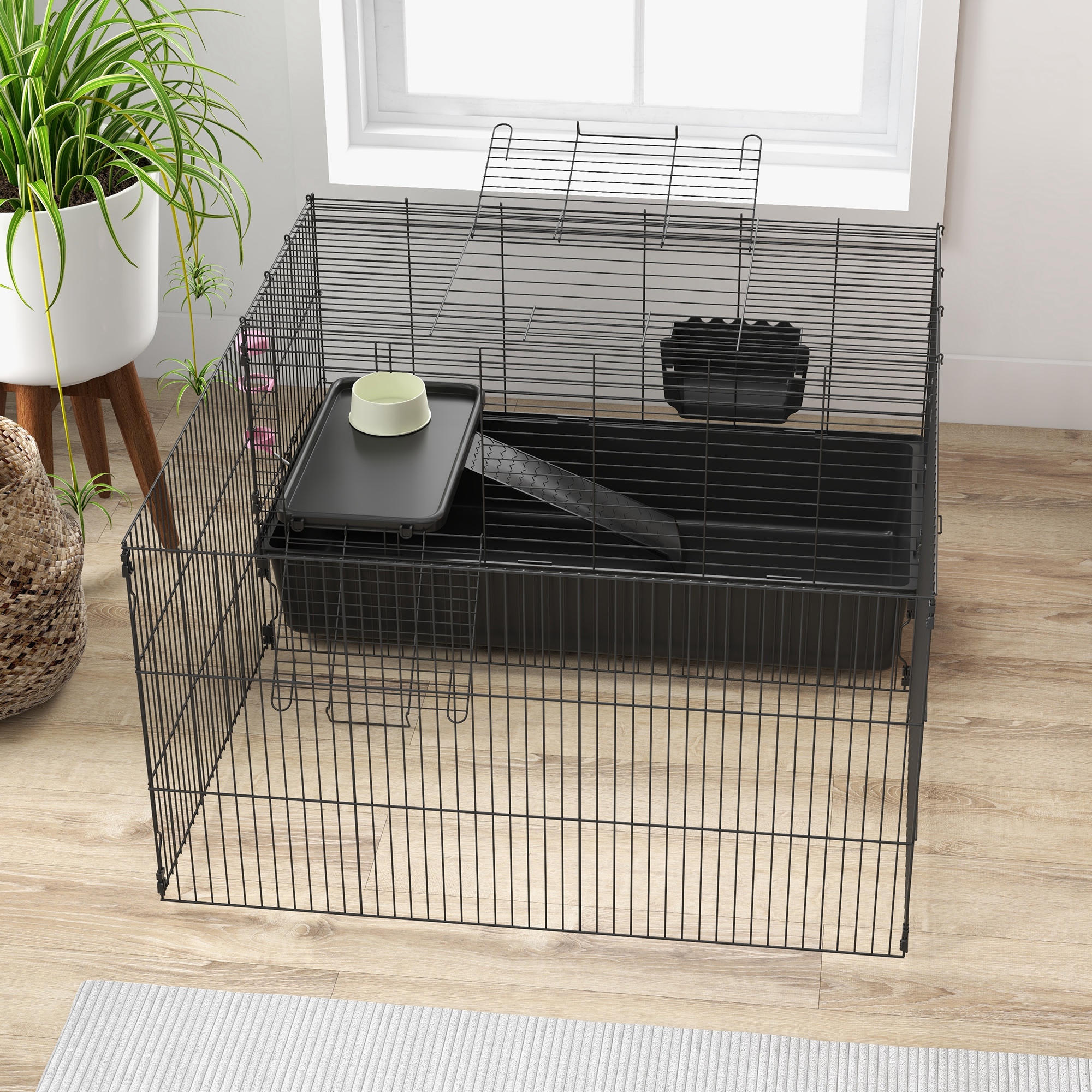 PawHut Rolcontainer archiefkast, 3 laden, afsluitbaar, verrijdbaar, 37 cm x 43,5 cm x 60 cm, wit