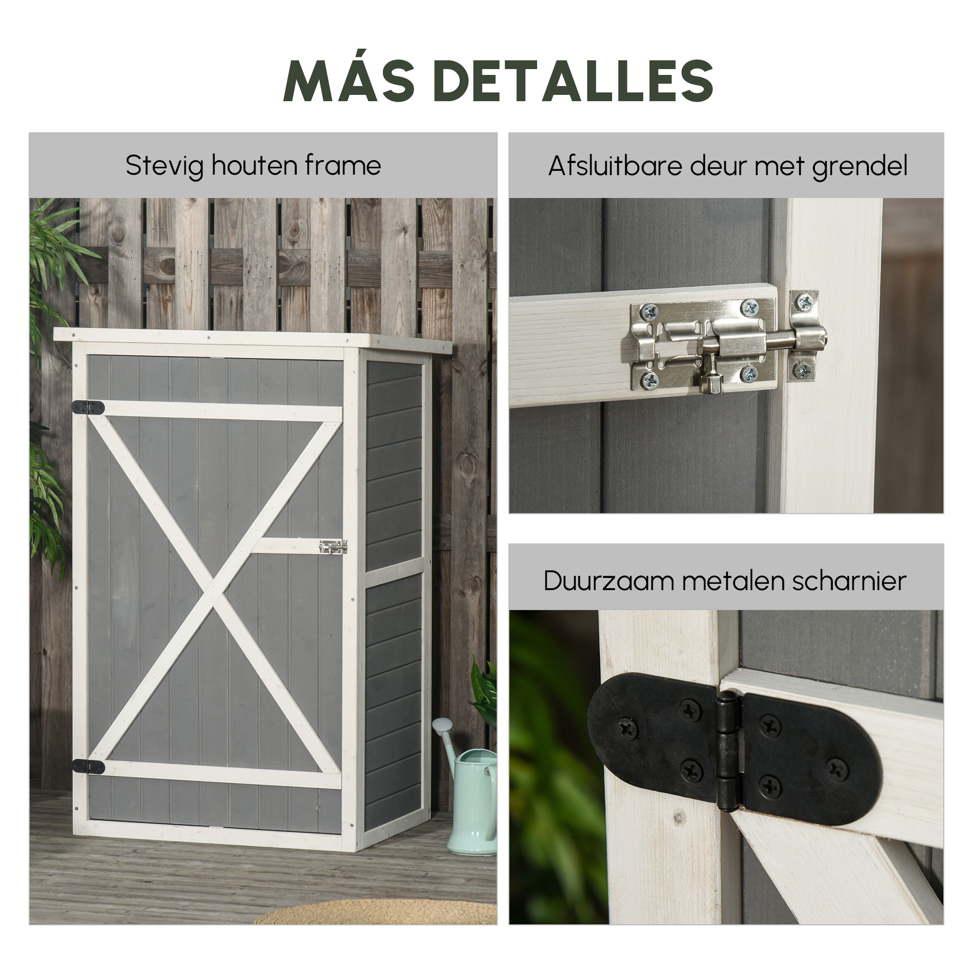 Outsunny apparatuurkast 75 cm x 56 cm x 115 cm