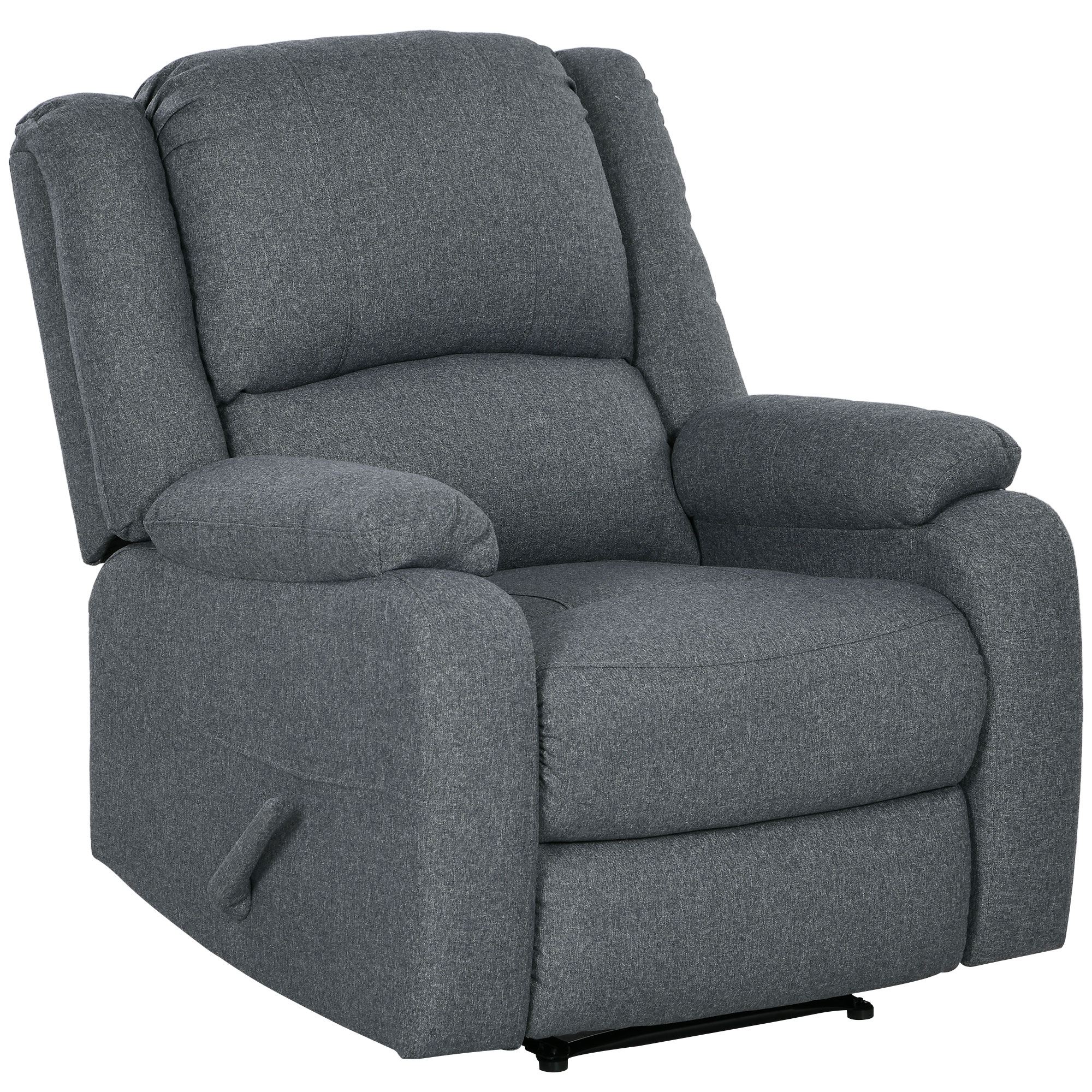 HOMCOM Relaxstoel met ligfunctie en voetsteun, verstelbaar, tot 150 kg, stalen frame, 90 x 96 x 98 cm, Grijs
