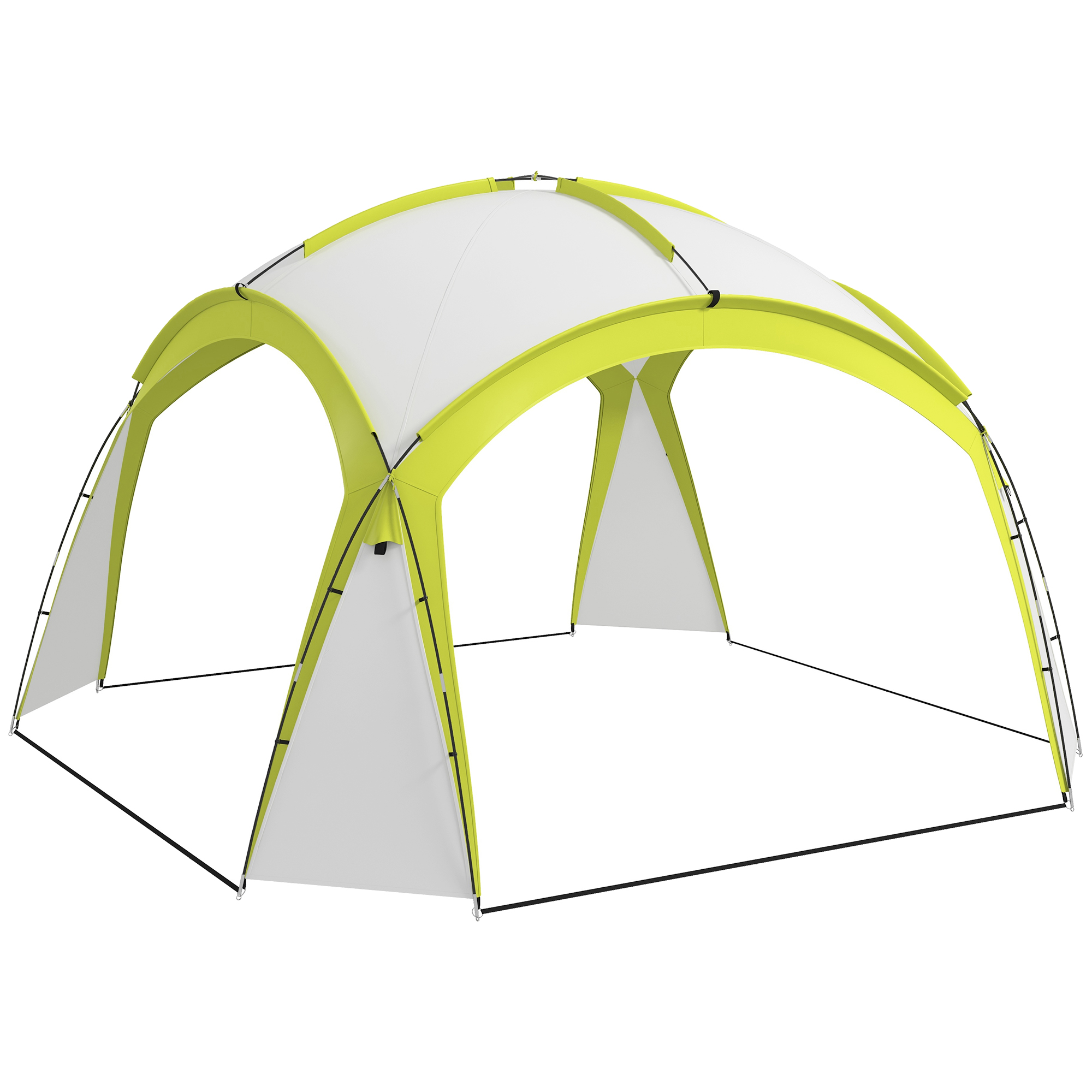 Outsunny Event Shelter 3,5 x 3,5m Paviljoen met Verlichtingshaak Waterafstotend Winterbestendig Tuinpaviljoen Groen