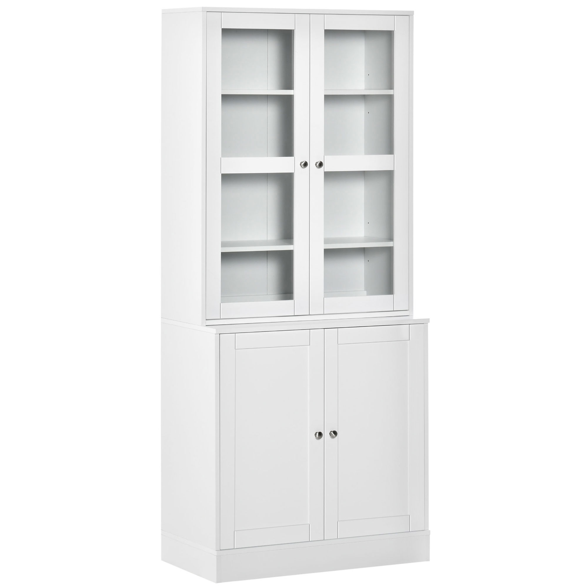 HOMCOM Boekenplank Wandplank Plank, 2 planken, 76 cm x 40 cm x 178,5 cm, Wit