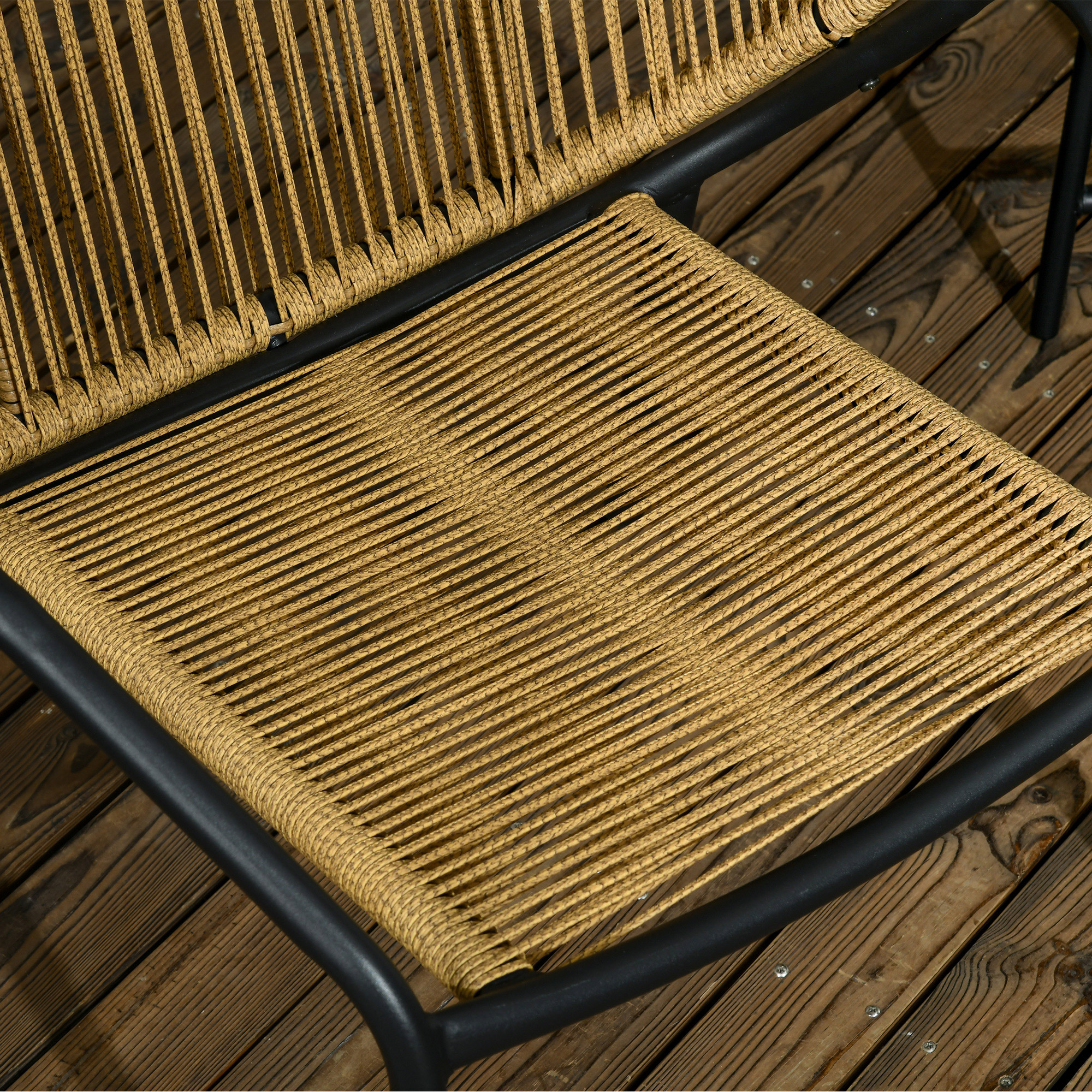 Outsunny Rattan Terrasmeubelset, 3-delig, zit- en rugkussens, kunstrattan, metalen frame, groen