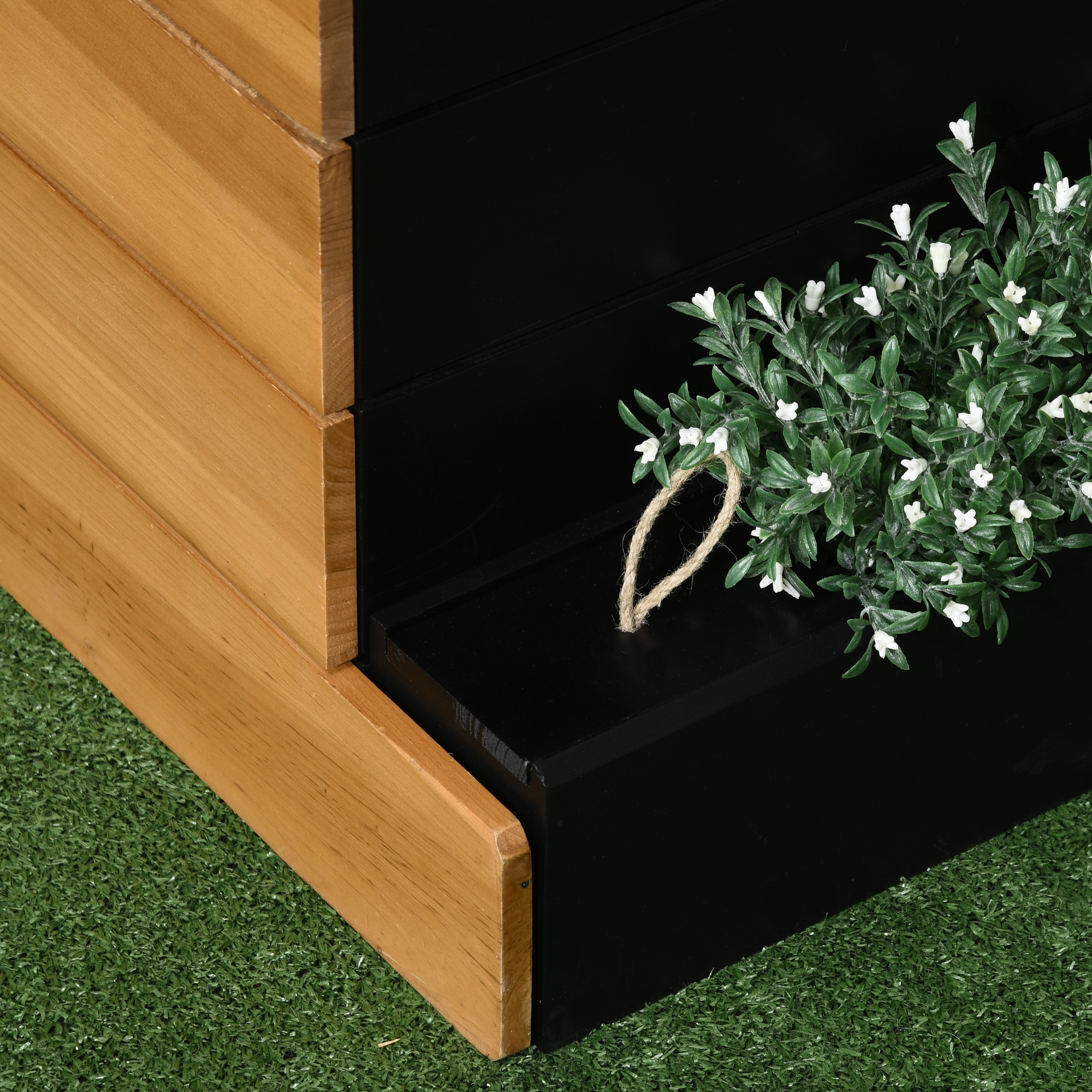 Outsunny verhoogd bed met 4 plantenbakken, bloembak met zelfbewateringssysteem