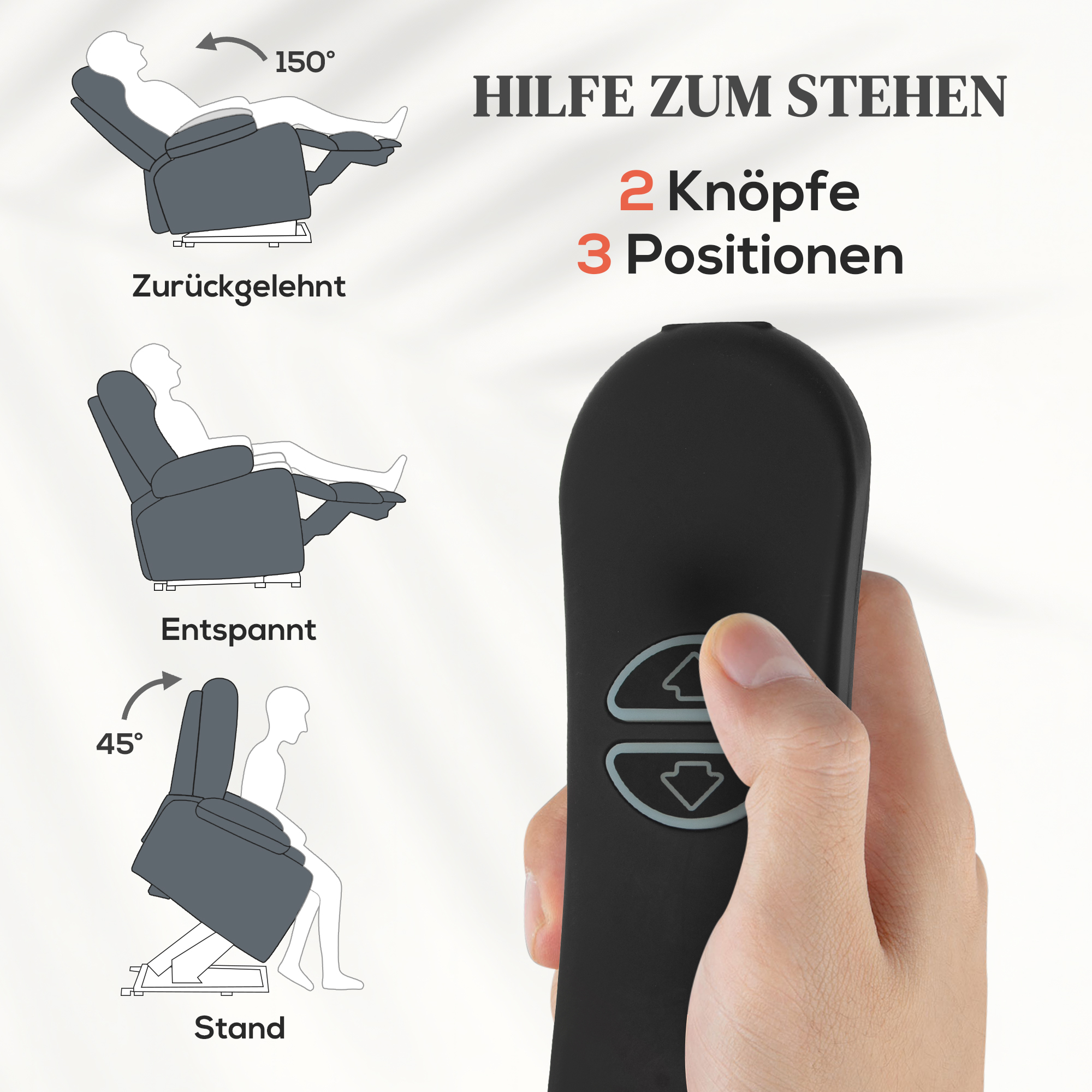 HOMCOM Opsta-fauteuil met Zacht Corduroy Bekleding, Recliner-Stoel met Afstandsbediening en Zijvakken, Donkergrijs
