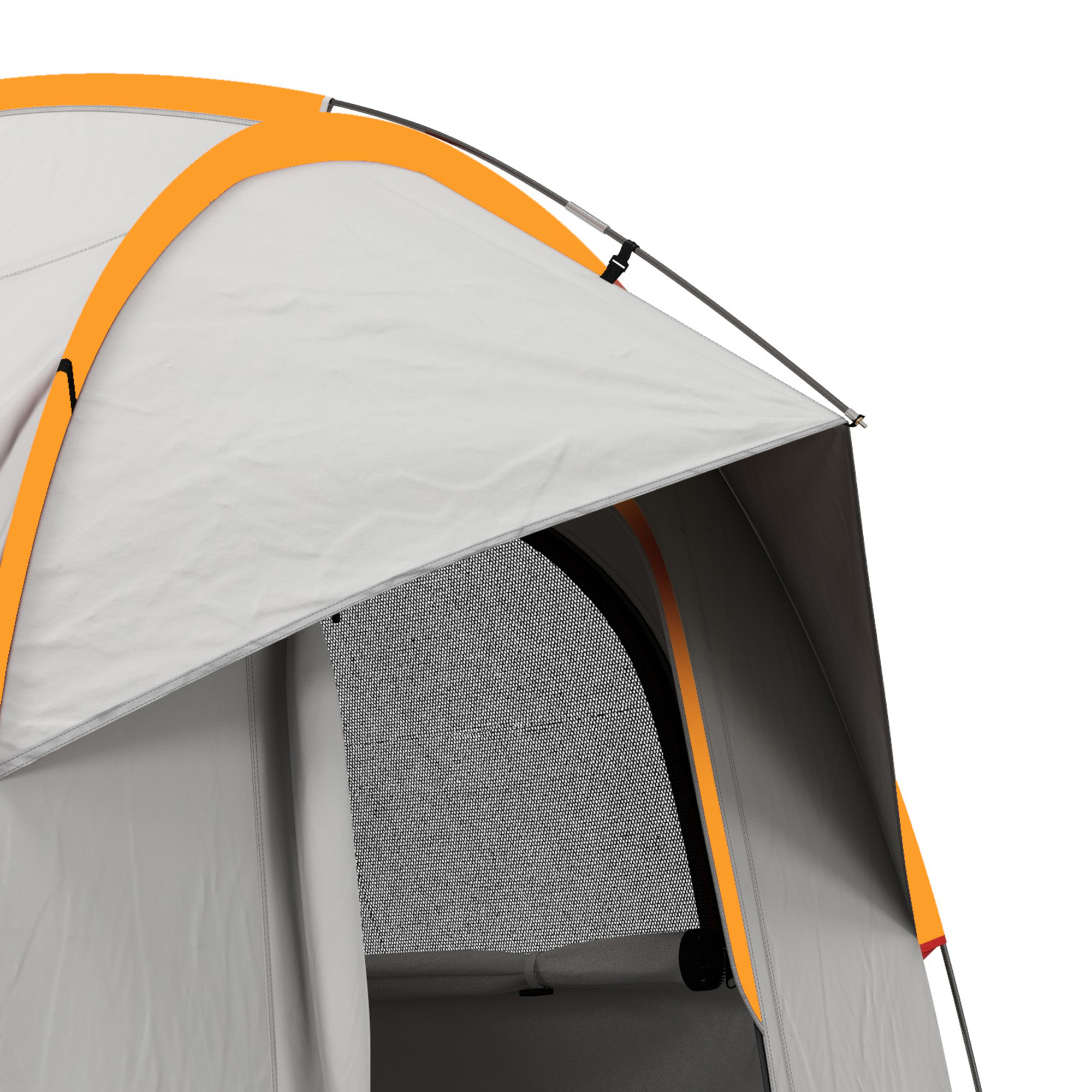 Outsunny Auto Tent Kampeertent, 3 deuren, weerbestendig, 239cm x 210cm x 210cm, Oranje + Grijs