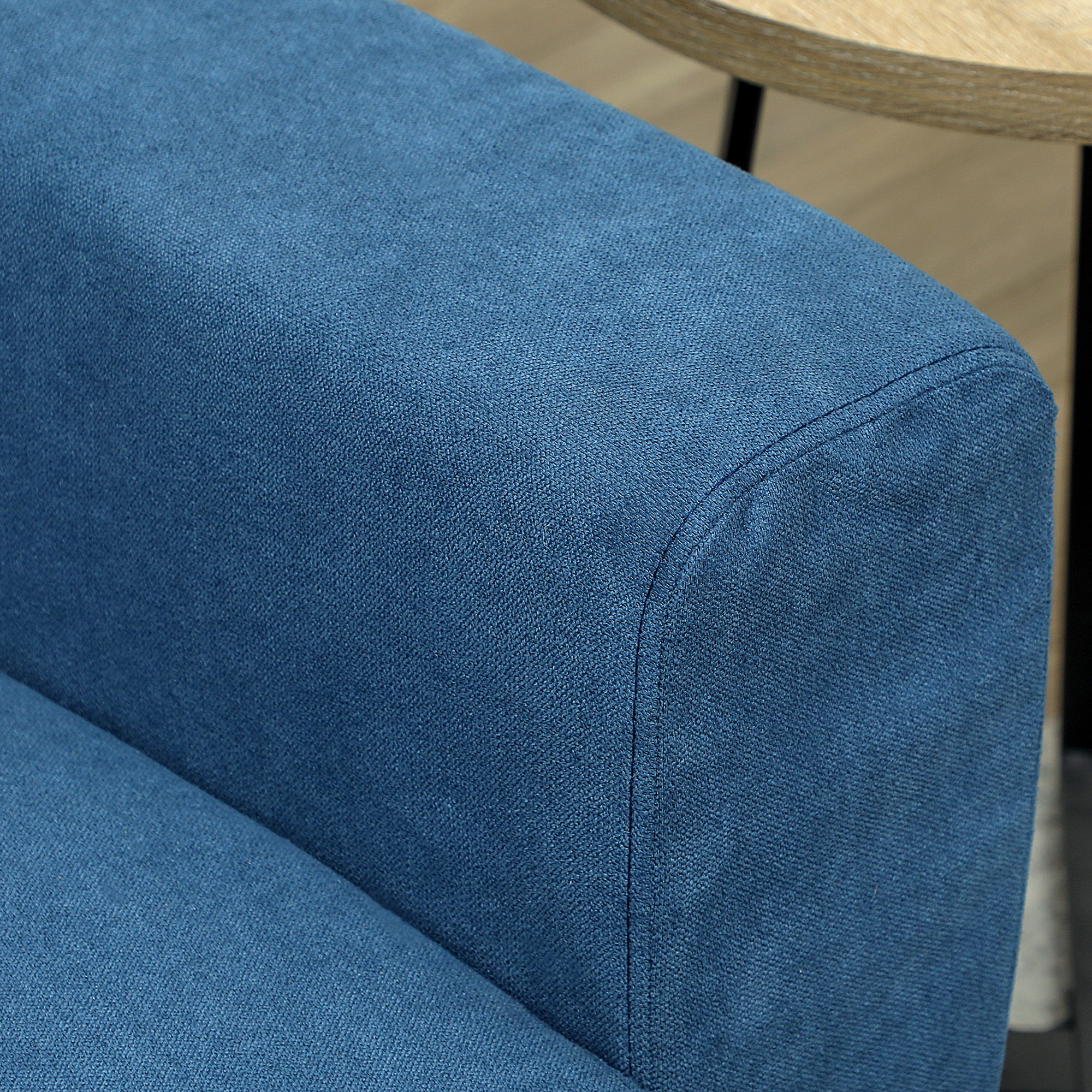 HOMCOM Tweezitsbank, Moderne Stoffen Bank, 2 Rugkussens, Eucalyptus-Houten Frame, 133 x 73 x 81 cm, Blauw