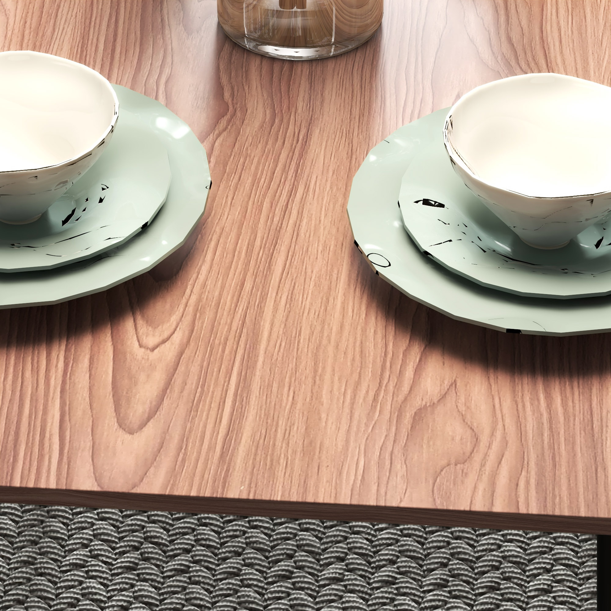 HOMCOM Eetkamerset Tafel met Stoelen Eettafel, Industrieel Ontwerp, 110 cm x 70 cm x 75 cm, Bruin