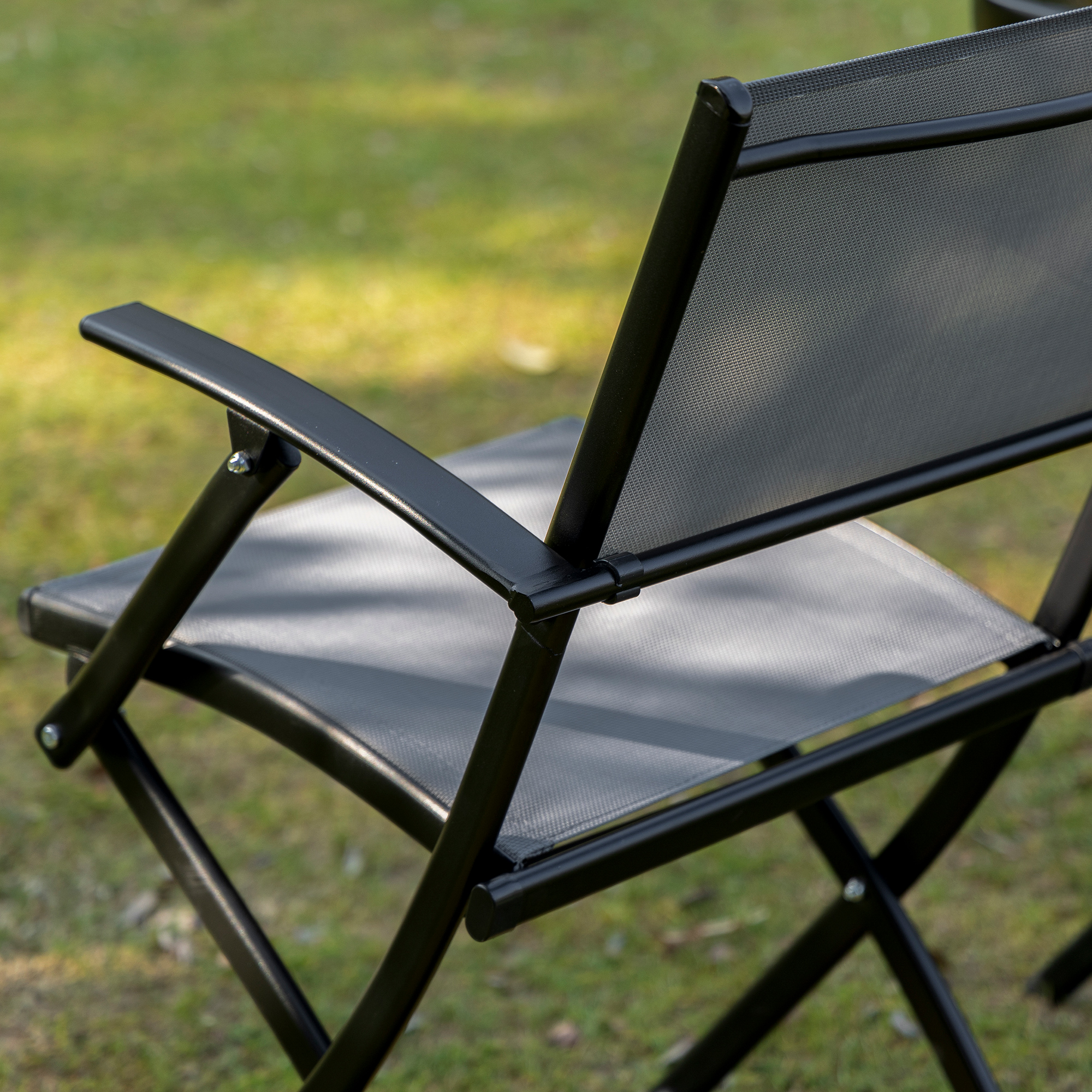 Outsunny opvouwbare 3-delige zitgroep. Zwart & grijs;