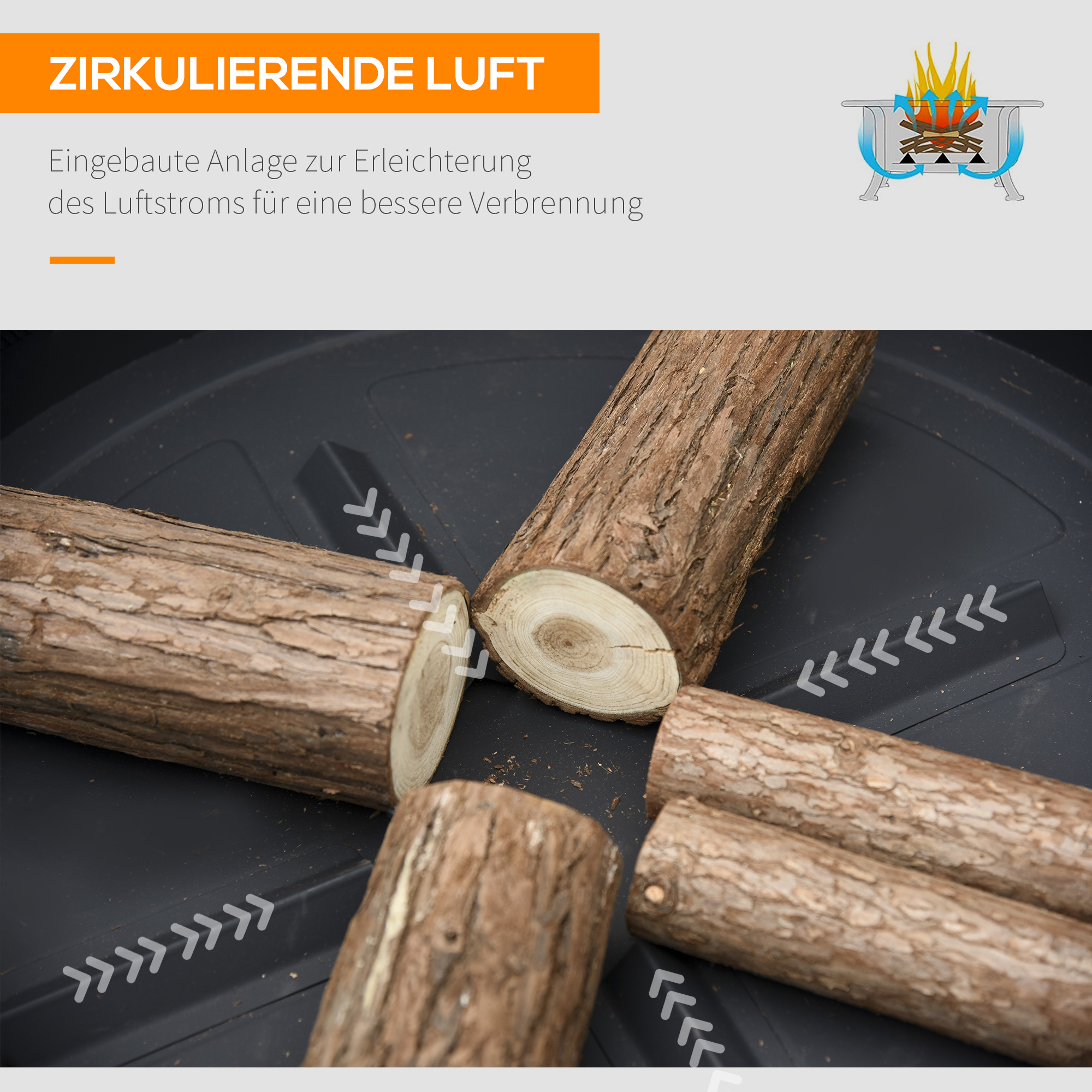 Outsunny 2-in-1 vuurschaal