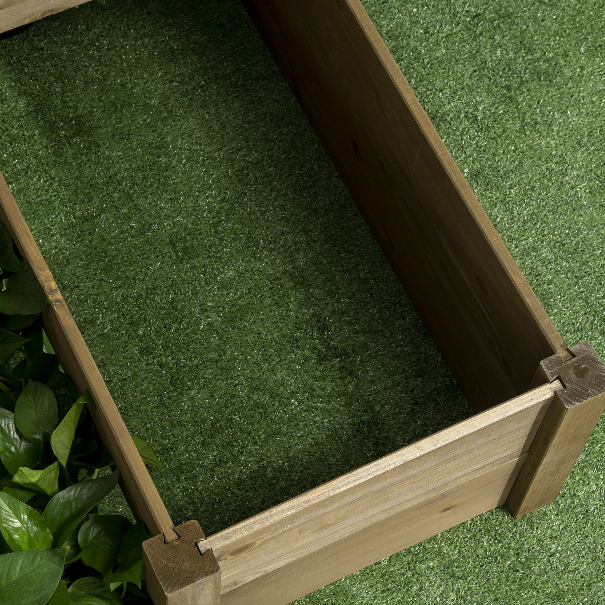 Outsunny bloembak met verhoogd groentebed met 3 treden voor terras en balkon