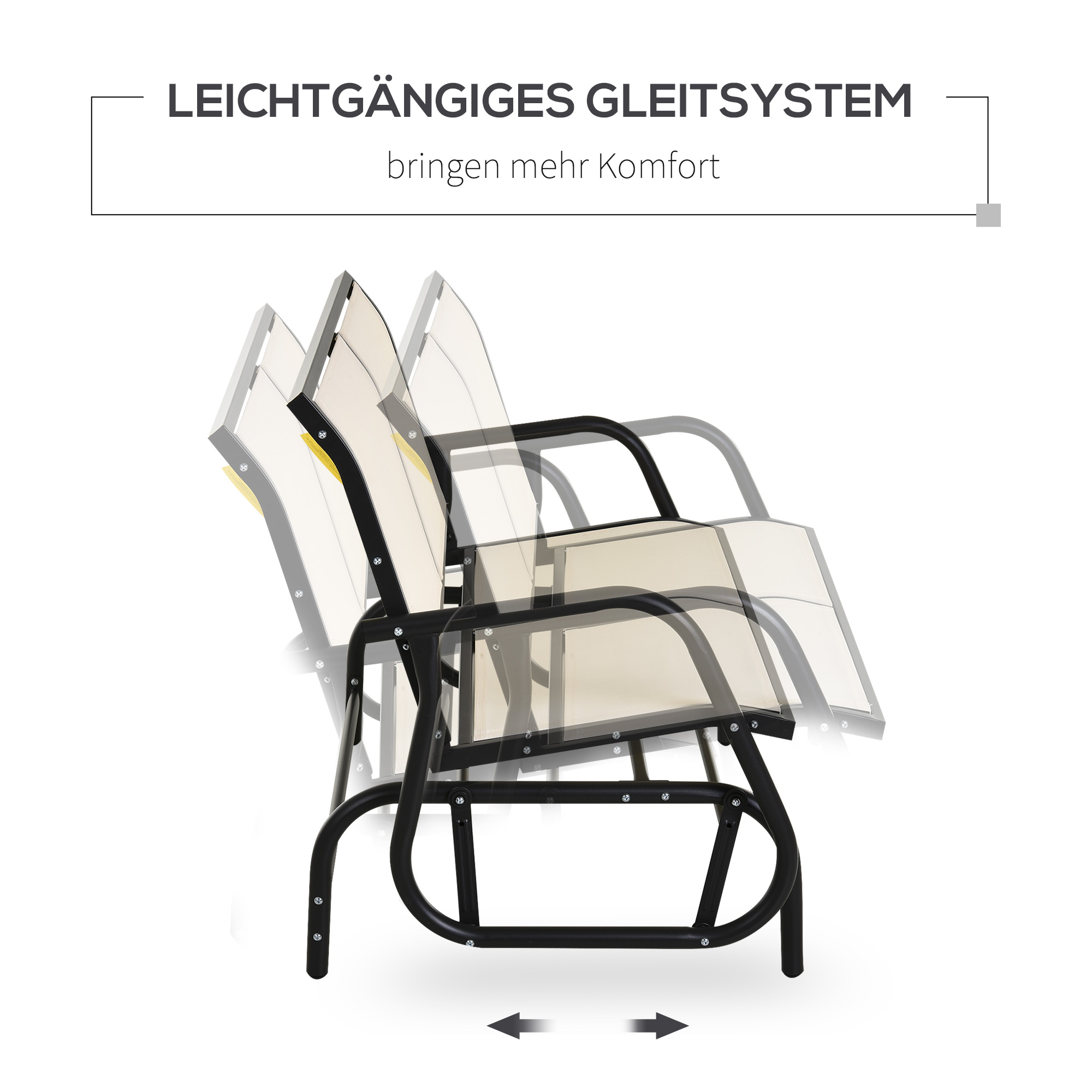 Outsunny schommelbank 120 cm x 70 cm x 88 cm
