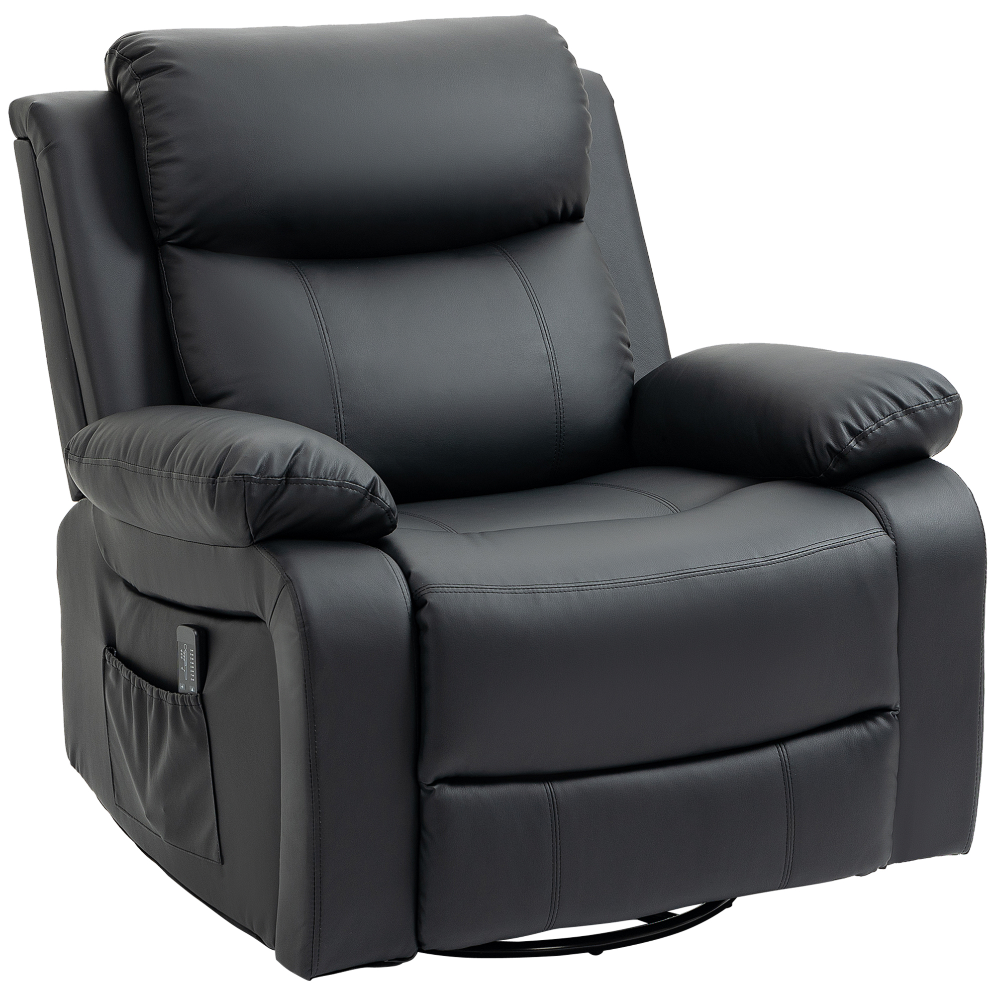 HOMCOM Massagestoel met 8 trillingskoppen, relaxfauteuil, verstelbare rugleuning en voetsteun, zwart
