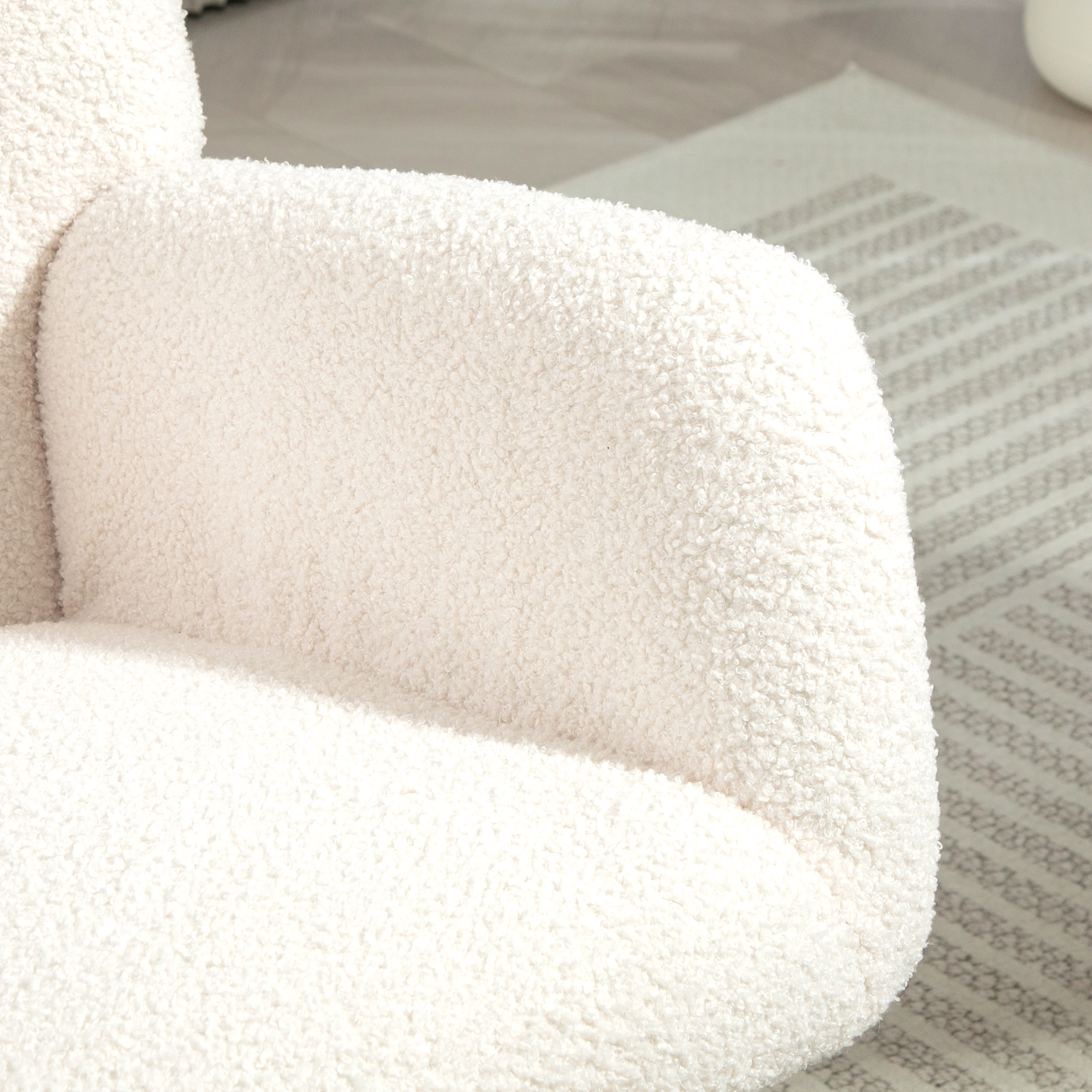 HOMCOM Schommelstoel, Knusse Bekleding, Dikke Polstering, Antislip, Crèmewit