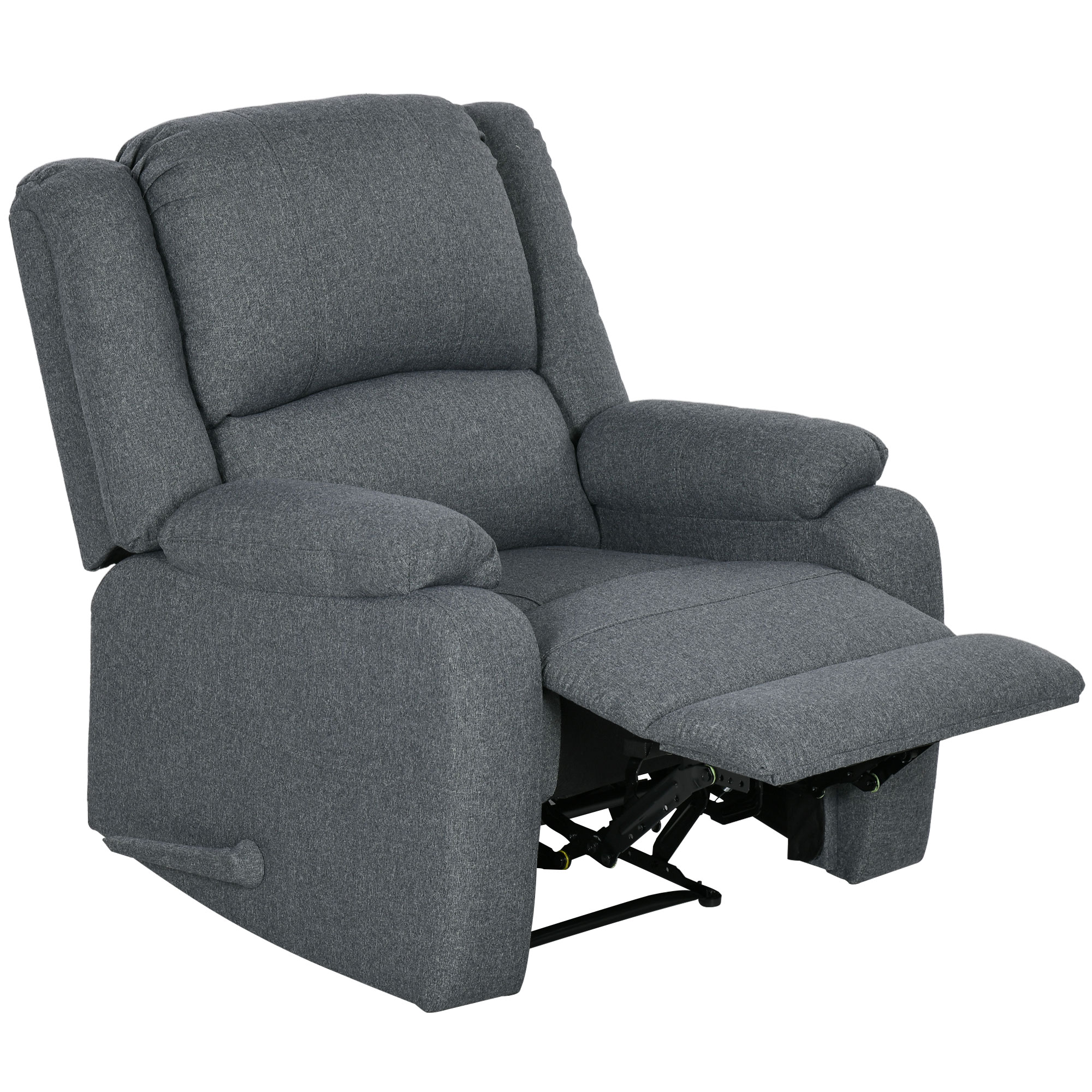 HOMCOM Relaxstoel met ligfunctie en voetsteun, verstelbaar, tot 150 kg, stalen frame, 90 x 96 x 98 cm, Grijs