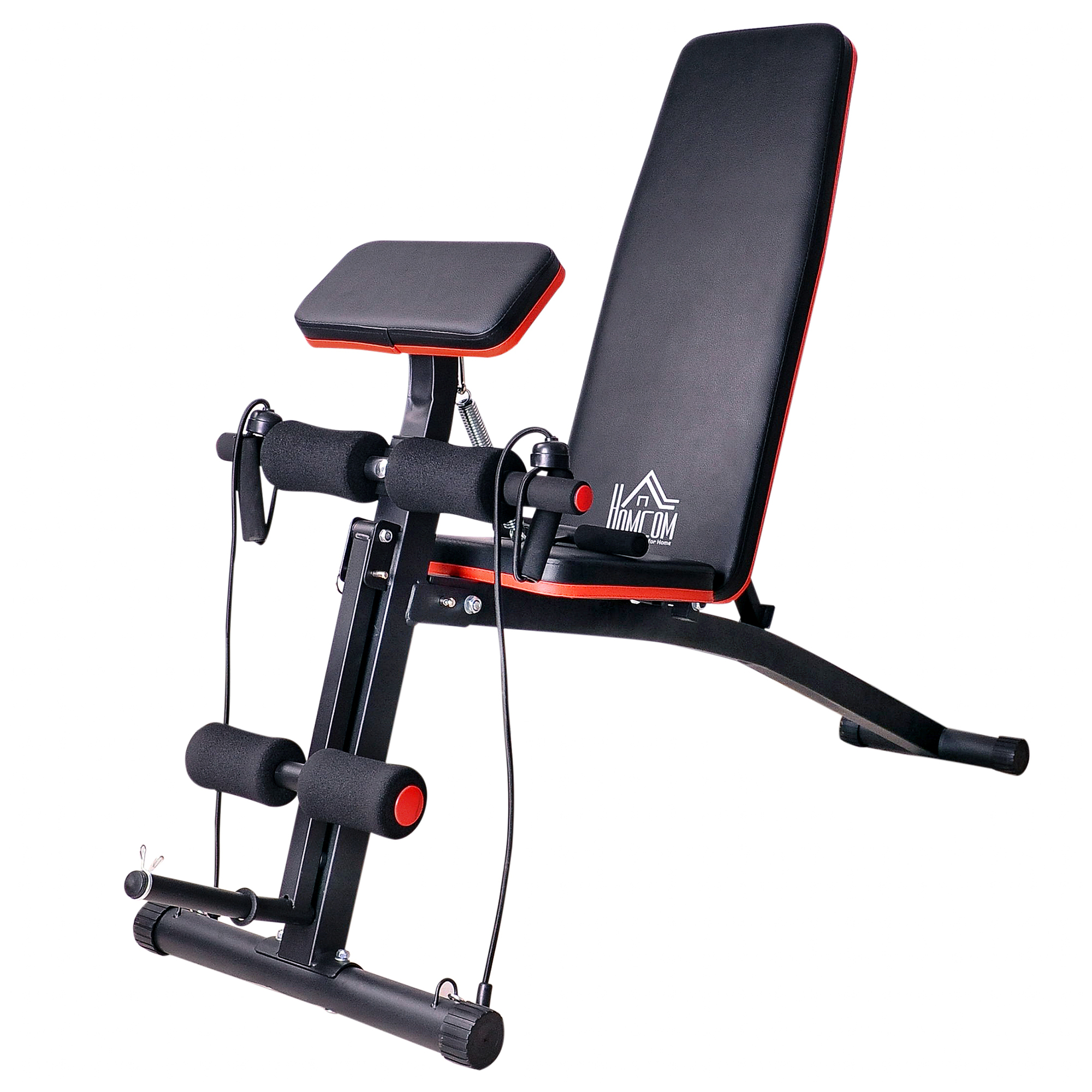 HOMCOM Multifunctionele halterbank krachtstation trainingsbank tot 120 kg zwart