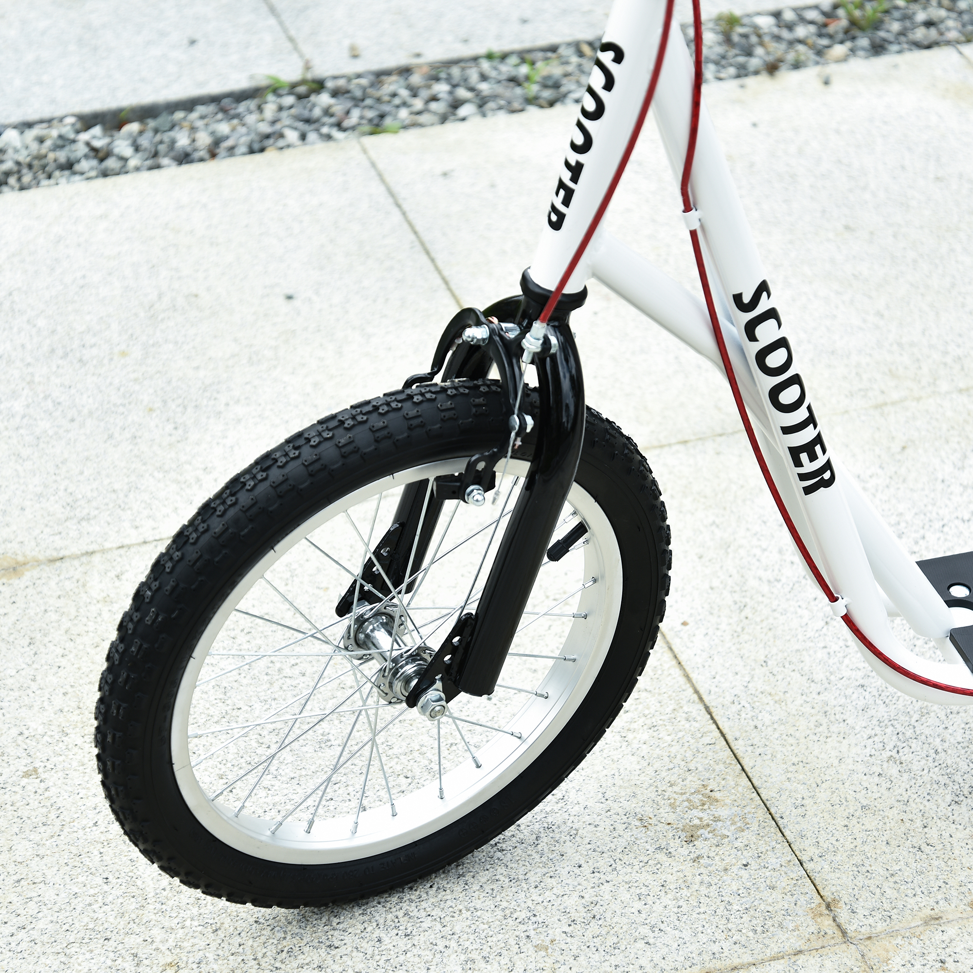 HOMCOM step scooter stadsscooter kinderen luchtband verstelbare step aluminium wit