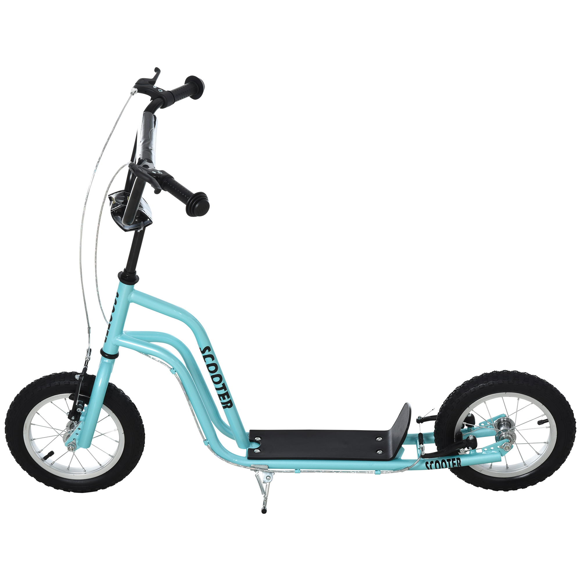 HOMCOM kinderscooter stuur verstelbare step step stadsscooter kinderstep kickboard met luchtbanden 12 inch vanaf 5 jaar blauw 120 x 58 x 75-80 cm