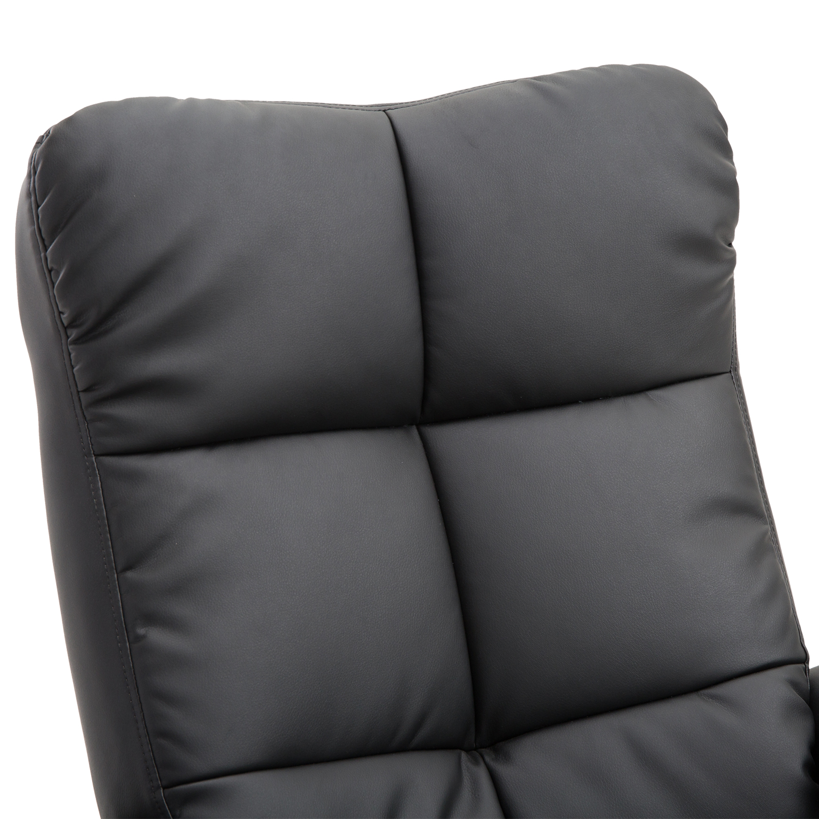HOMCOM Relaxstoel met kruk tv-stoel 360° draaibaar ligfunctie hout zwart