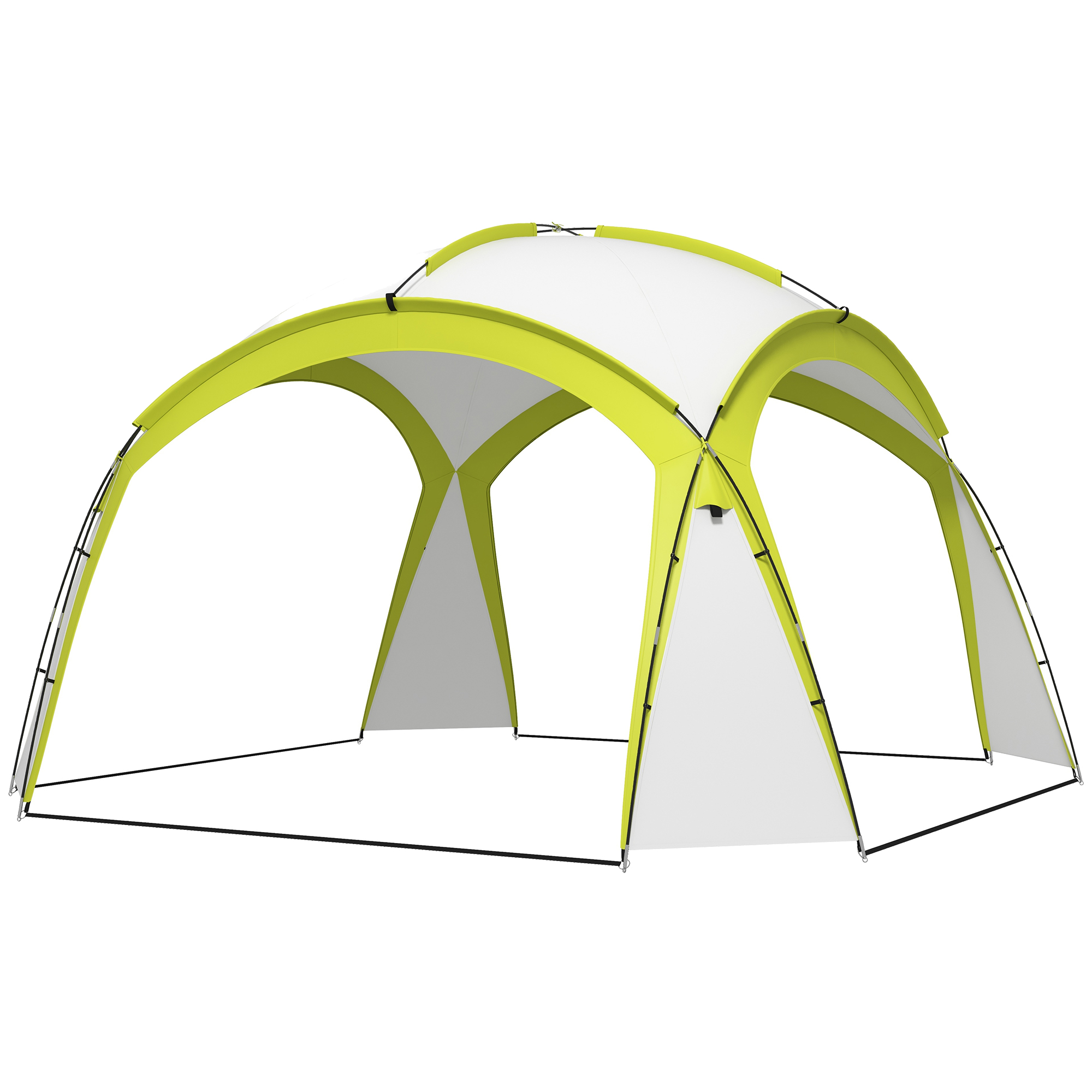 Outsunny Event Shelter 3,5 x 3,5m Paviljoen met Verlichtingshaak Waterafstotend Winterbestendig Tuinpaviljoen Groen