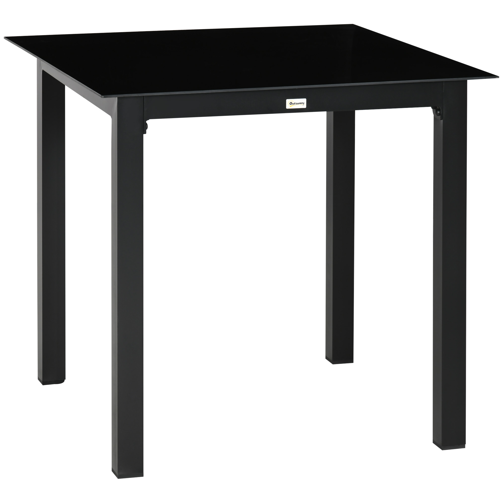 Outsunny Tuinmeubel Tuintafel Loungetafel voor buiten, weerbestendig, 80 x 80 x 74 cm, Zwart