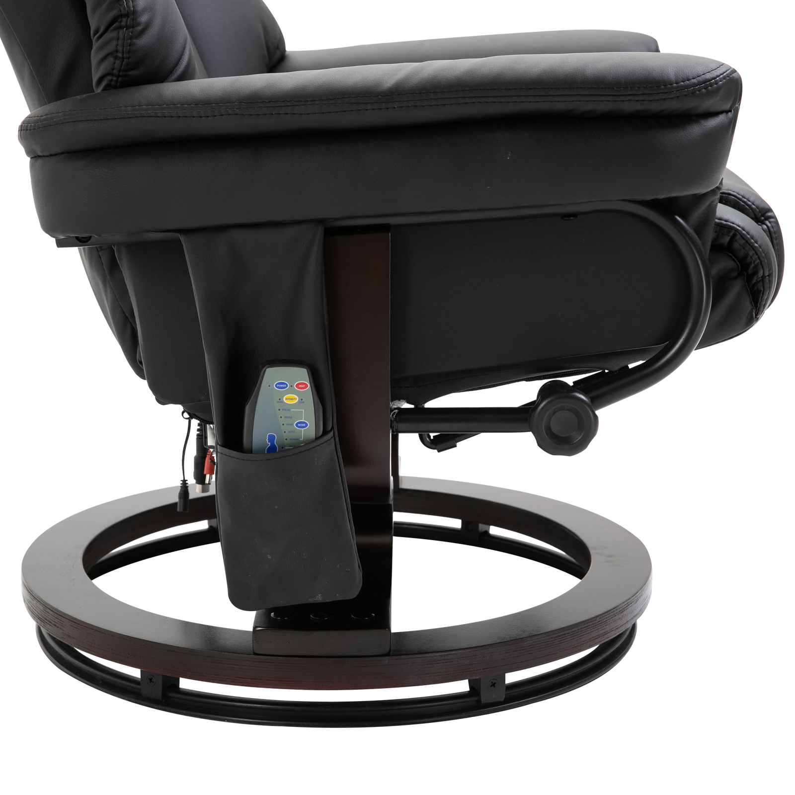 HOMCOM Relaxfauteuil met Massage en Voetenbank, Kunstleer, 79 x 82 x 101 cm, Ligfunctie