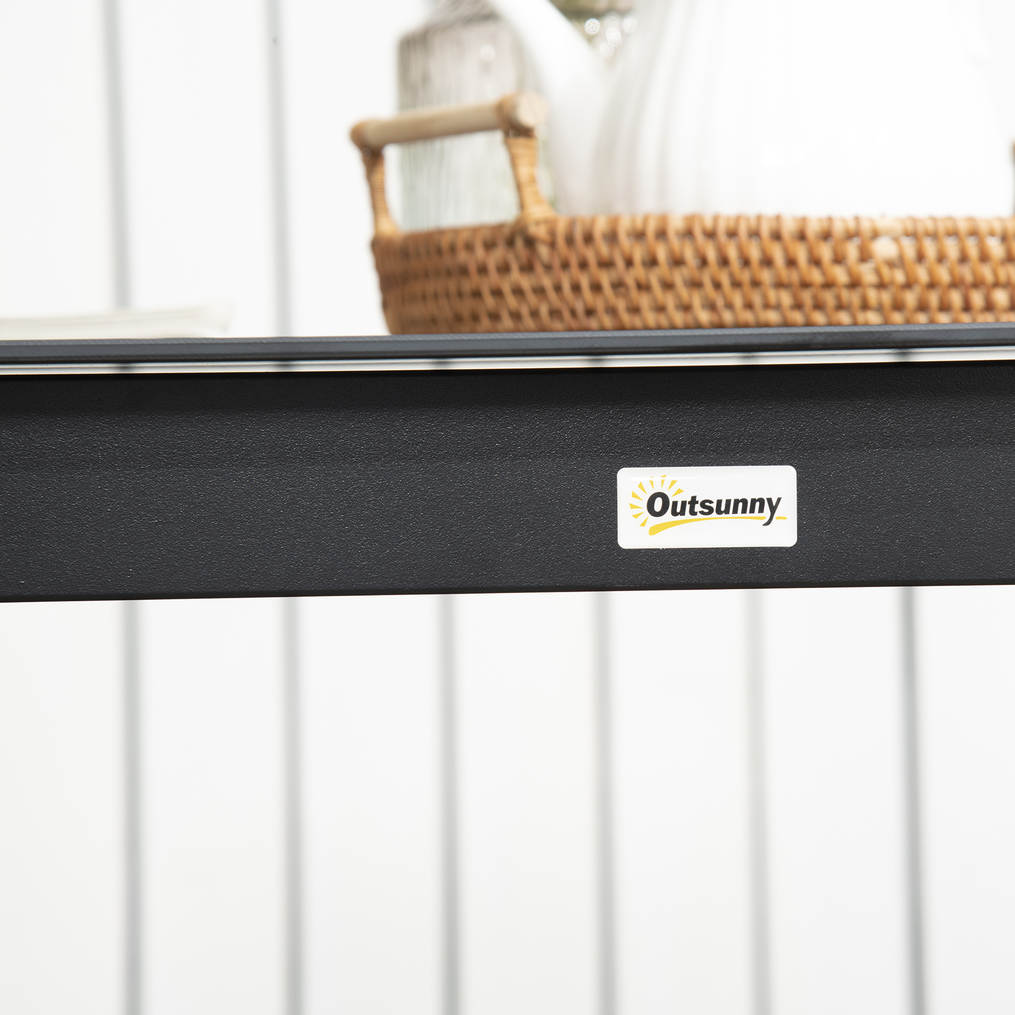 Outsunny Tuinmeubel Tuintafel Loungetafel voor buiten, weerbestendig, 80 x 80 x 74 cm, Zwart
