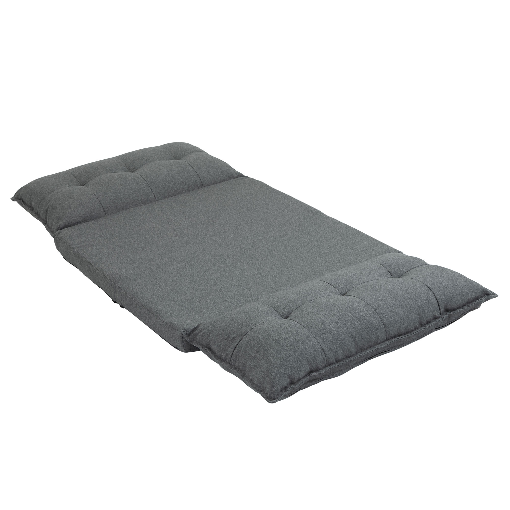 HOMCOM Diepe Relaxstoel, 13 Standen, Linnenlook, Metalen Structuur, 100 x 71 x 54 cm, Grijs
