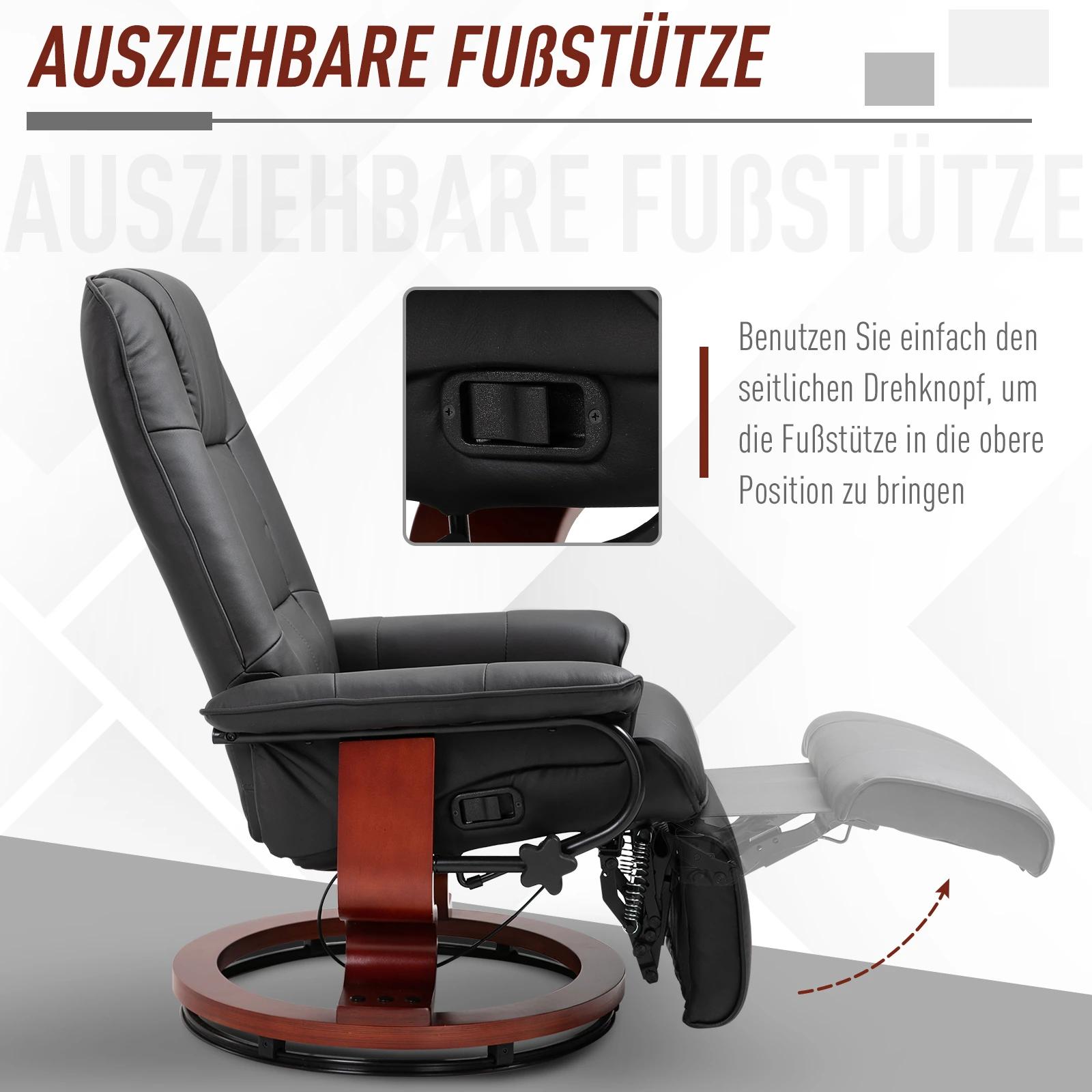HOMCOM Relax TV-stoel fauteuil zwart