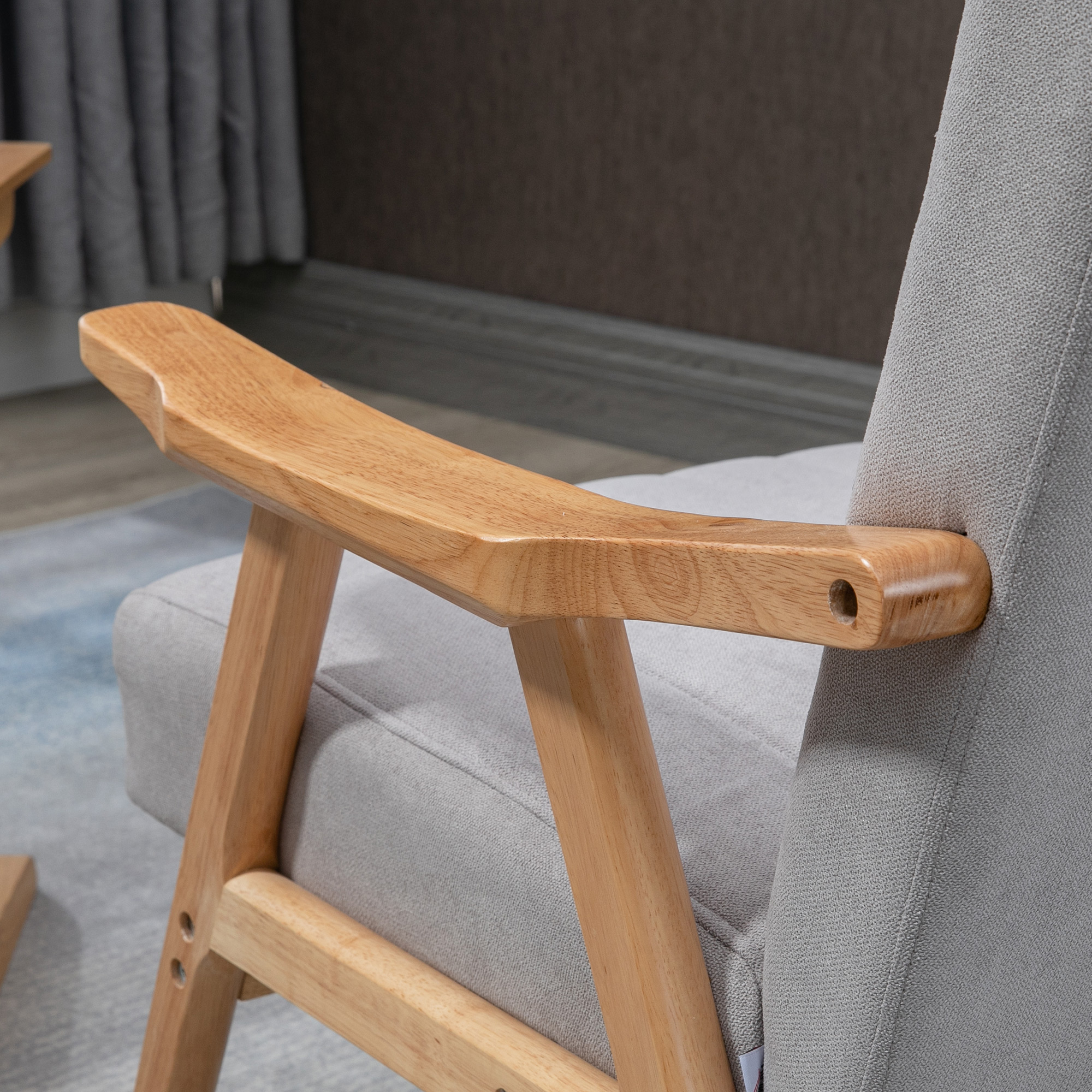 HOMCOM oorfauteuil, gestoffeerde stoel met armleuningen, fauteuil, fauteuil