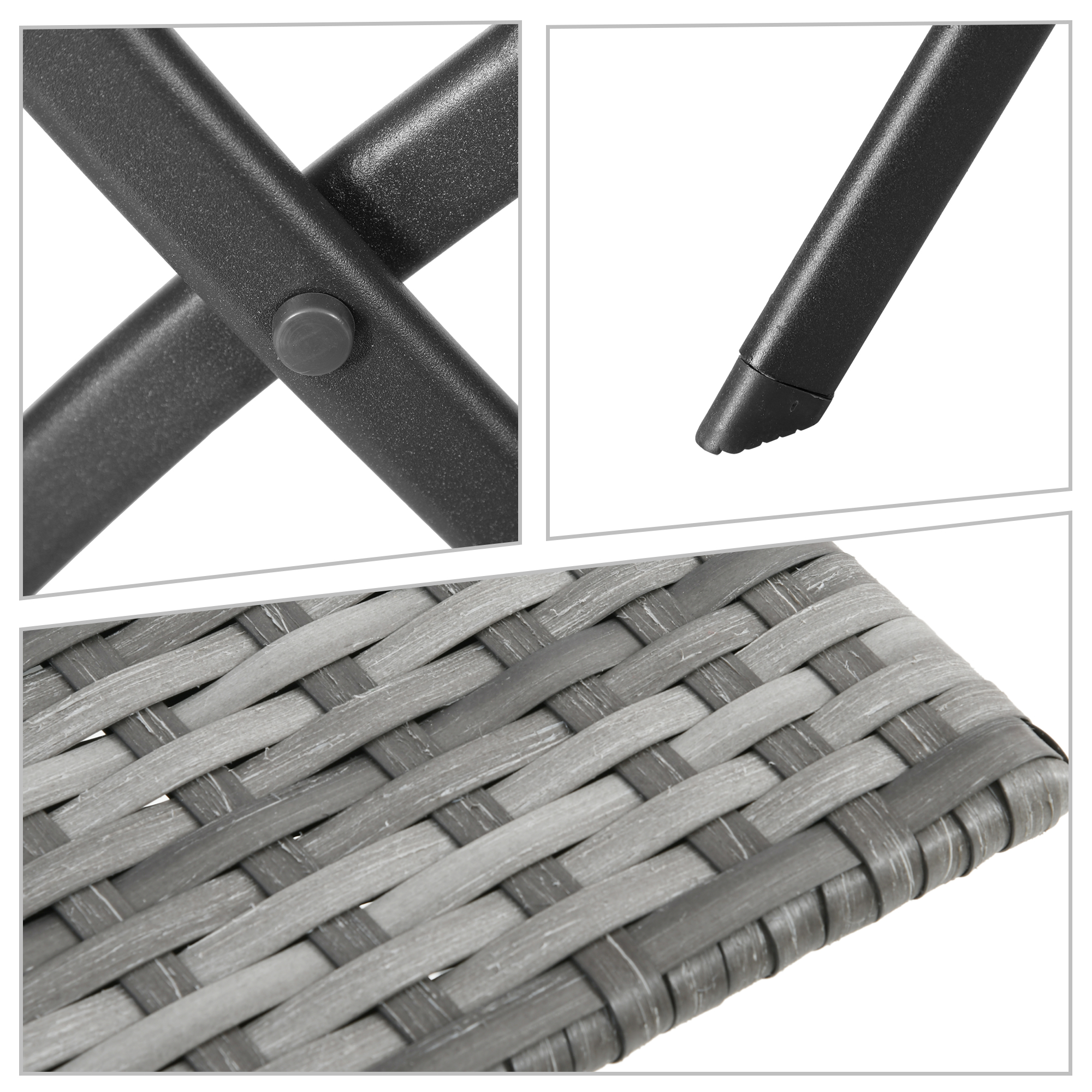 Outsunny poly rattan 3-delige bistroset zitgroep rotan tuinmeubelset