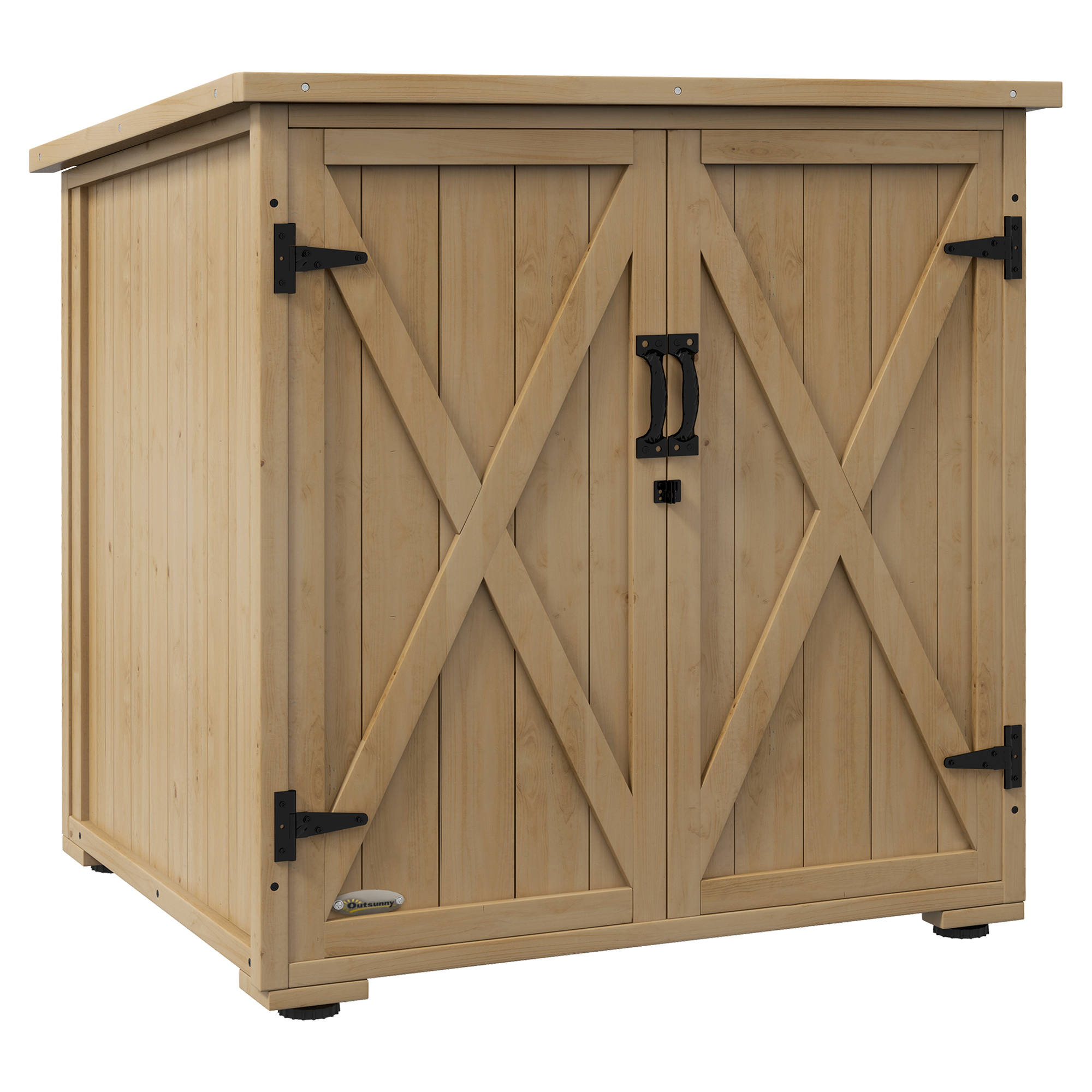 Outsunny Outdoor Opbergbox Tuinbox Kussenbox, weerbestendig, met asfaltdak, 77,5 cm x 88 cm x 90 cm, Donkergrijs