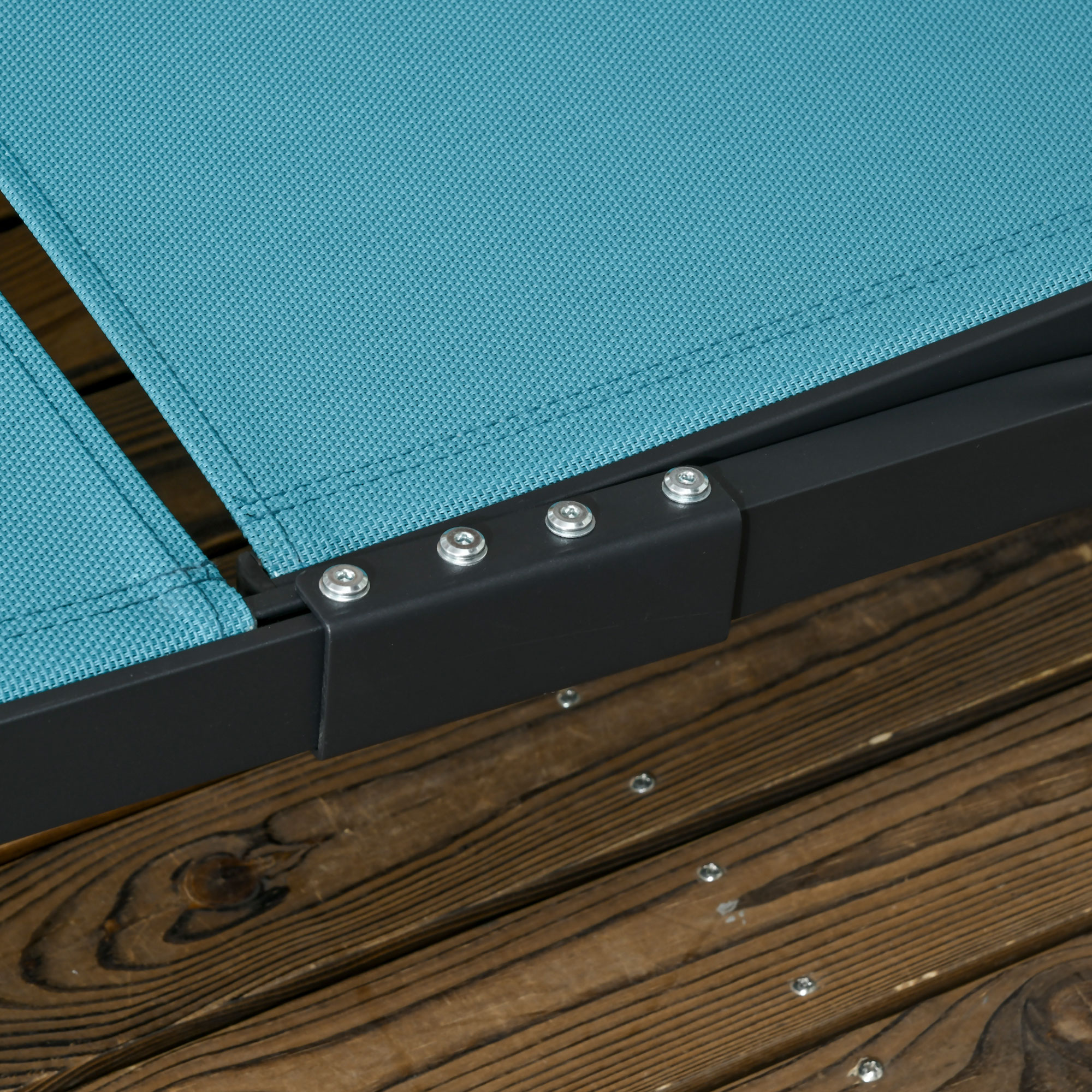 Outsunny Ligstoel, tuinligstoel met wielen, verstelbare rugleuning voor balkon aluminium
