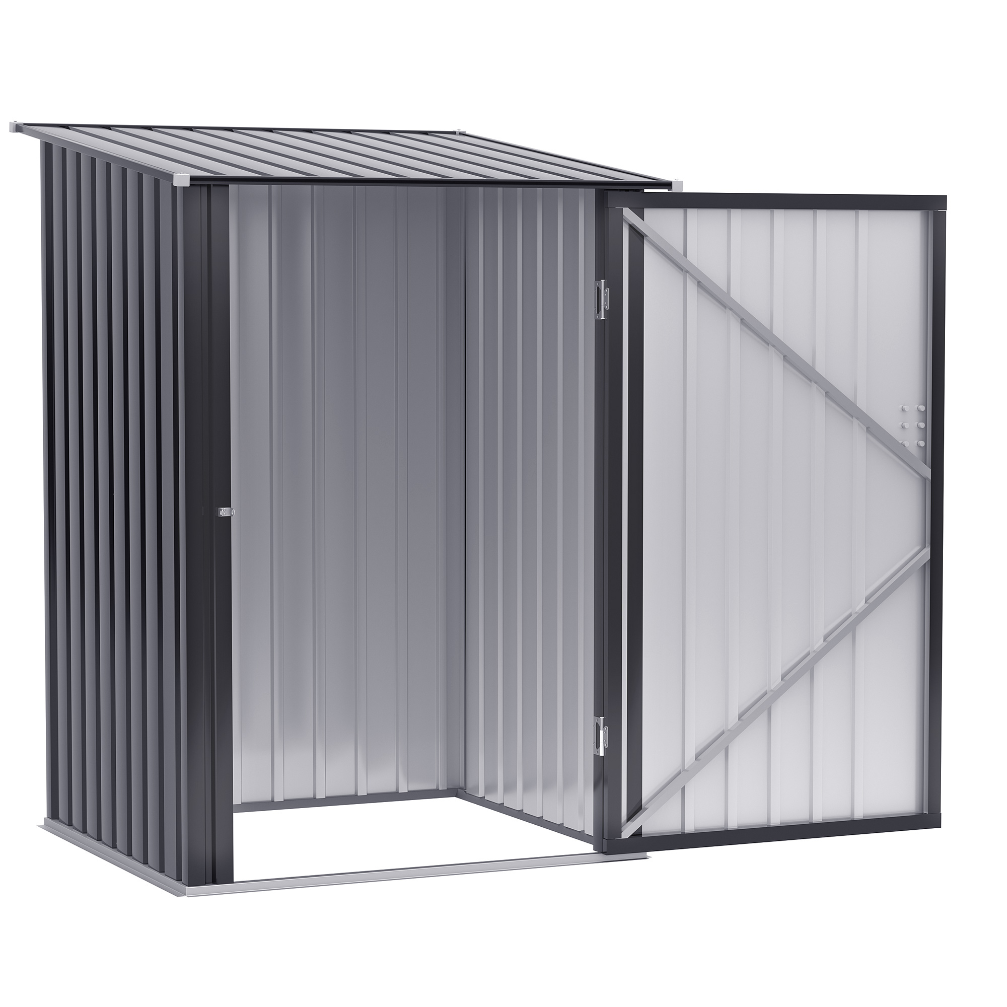 Outsunny Tuinhuis Metaal, Roestvrij en Condensatie Bestrijding voor Huis,100x103x160 cm, Donkergrijs