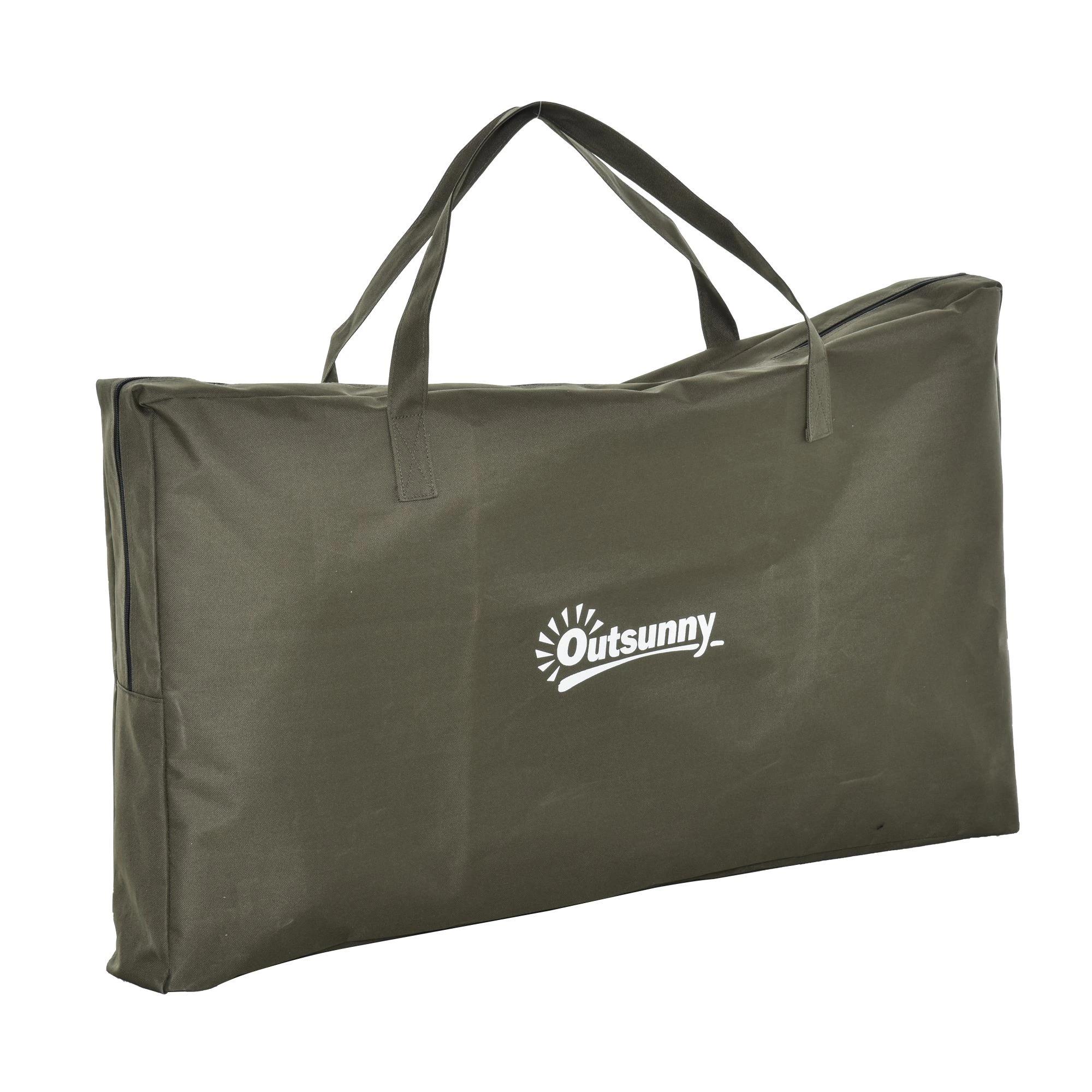 Outsunny camping kast keukendoos draagtas windscherm draagtas staal 600D Oxford stof groen 57 x 94 x 109 cm
