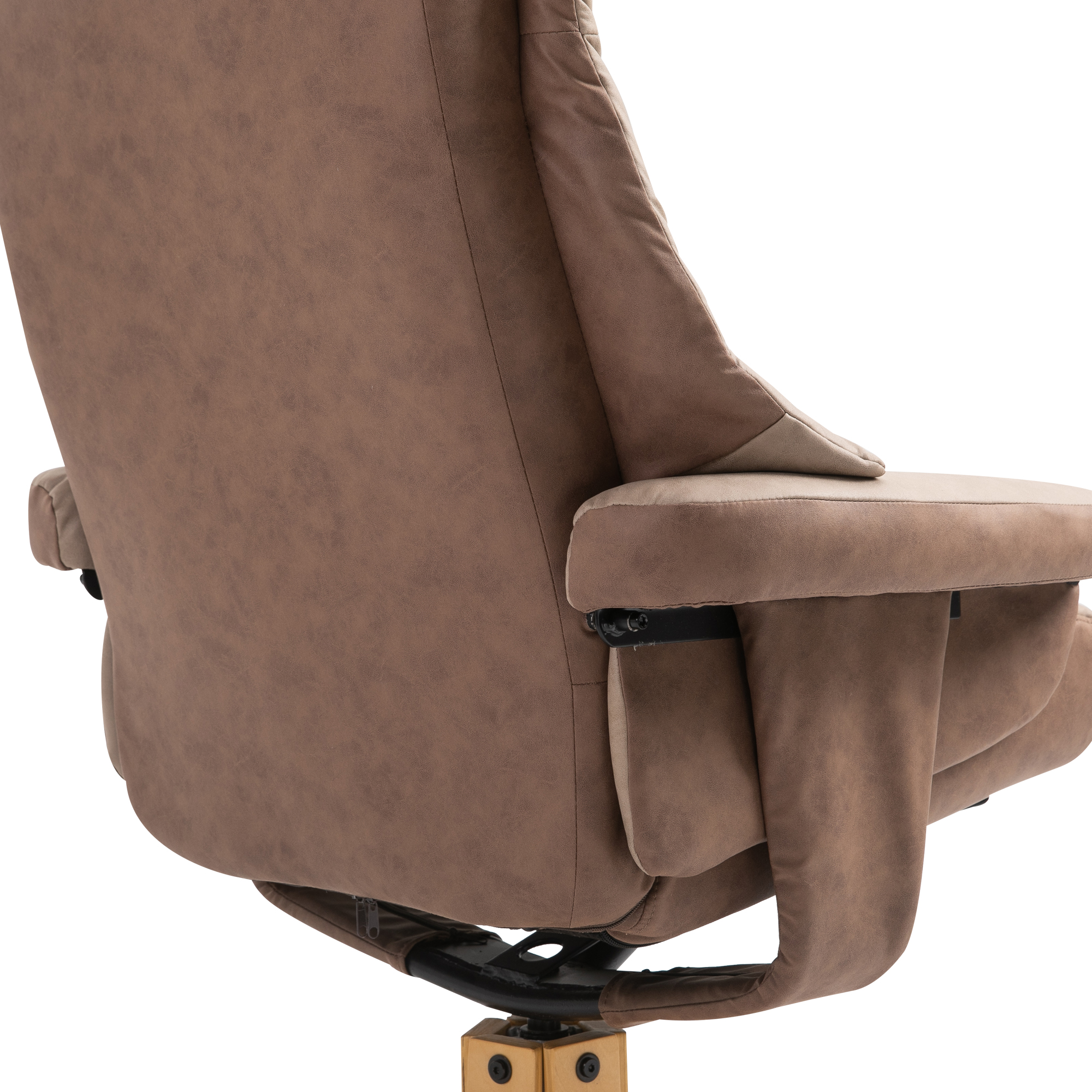 HOMCOM Relaxstoel met voetenbank, 360° draaibaar, 135° kantelbaar, ademende bekleding, 78 x 82,5 x 109 cm, bruin