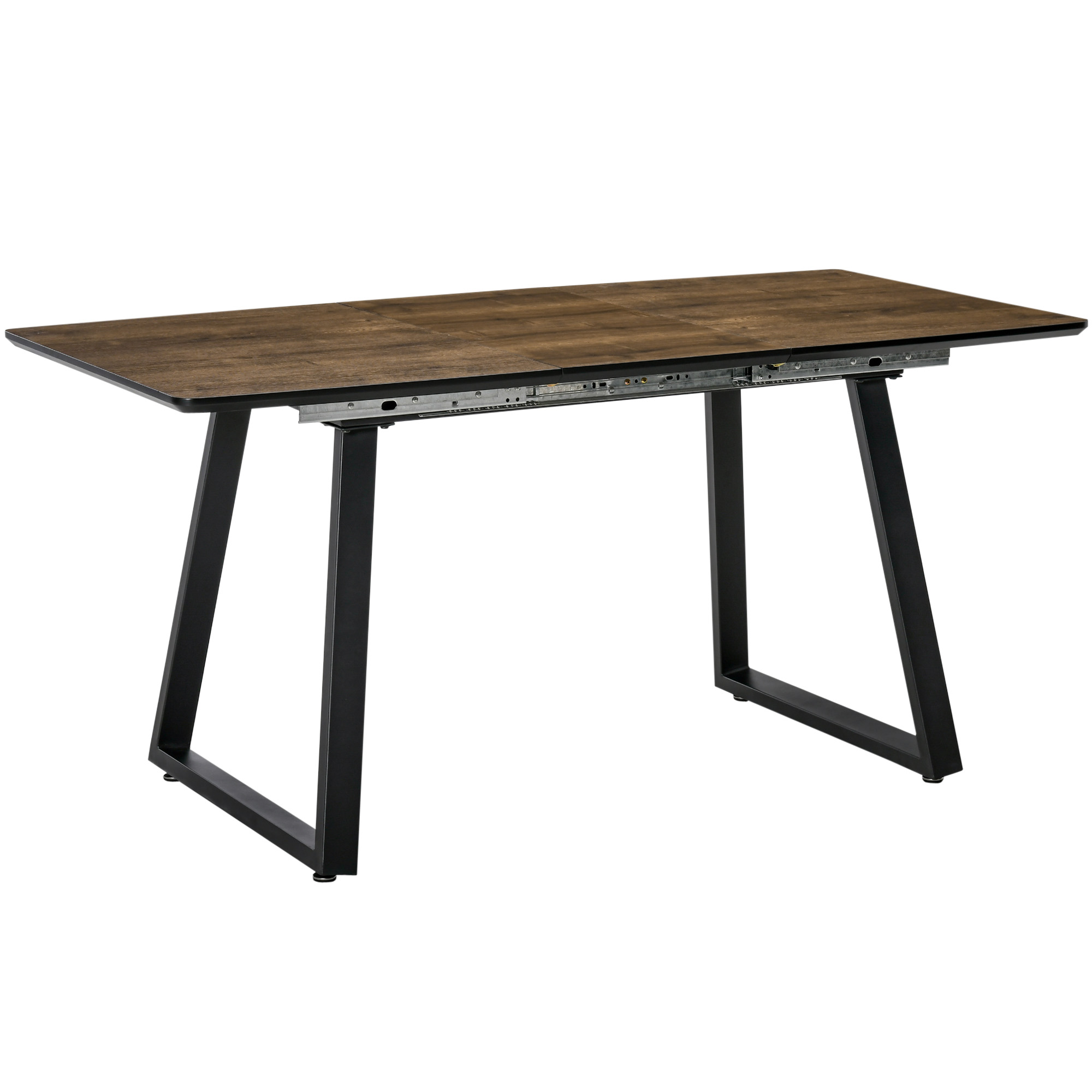 HOMCOM eettafel met uitschuifbaar tafelblad, keukentafel met houteffect, bruin