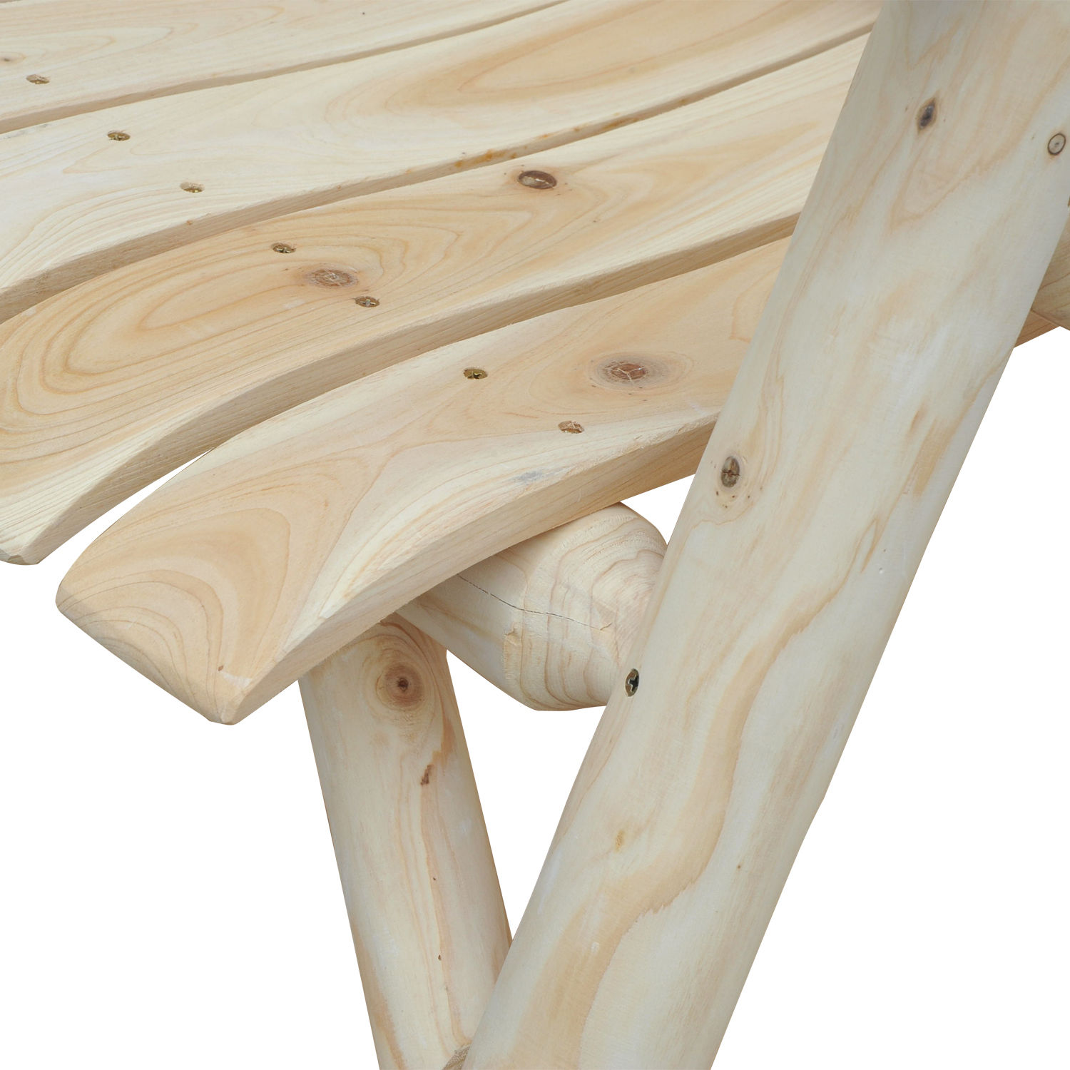 Outsunny Tuinstoel tuinzetel houten stoel hoge rug met armleuningen vurenhout natuur
