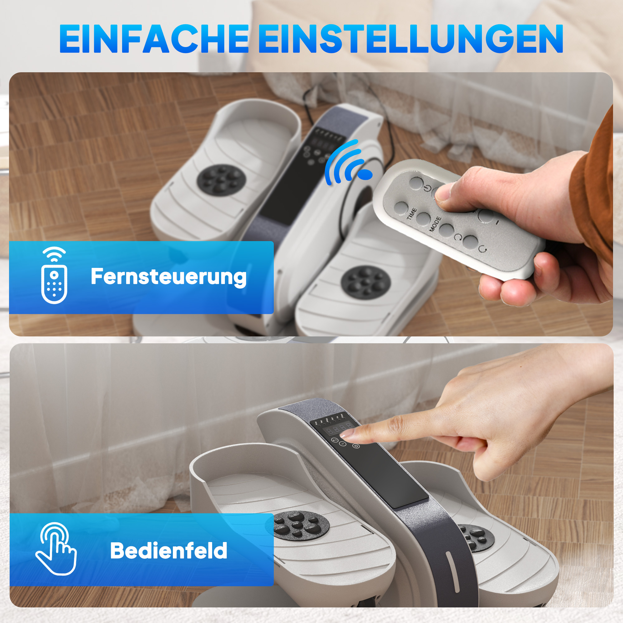 SPORTNOW Zitpedaaltrainer, Mini-Ellipsentrainer met LCD-Monitor, Afstandsbediening, 10 Instelbare Snelheidsniveaus, Wit
