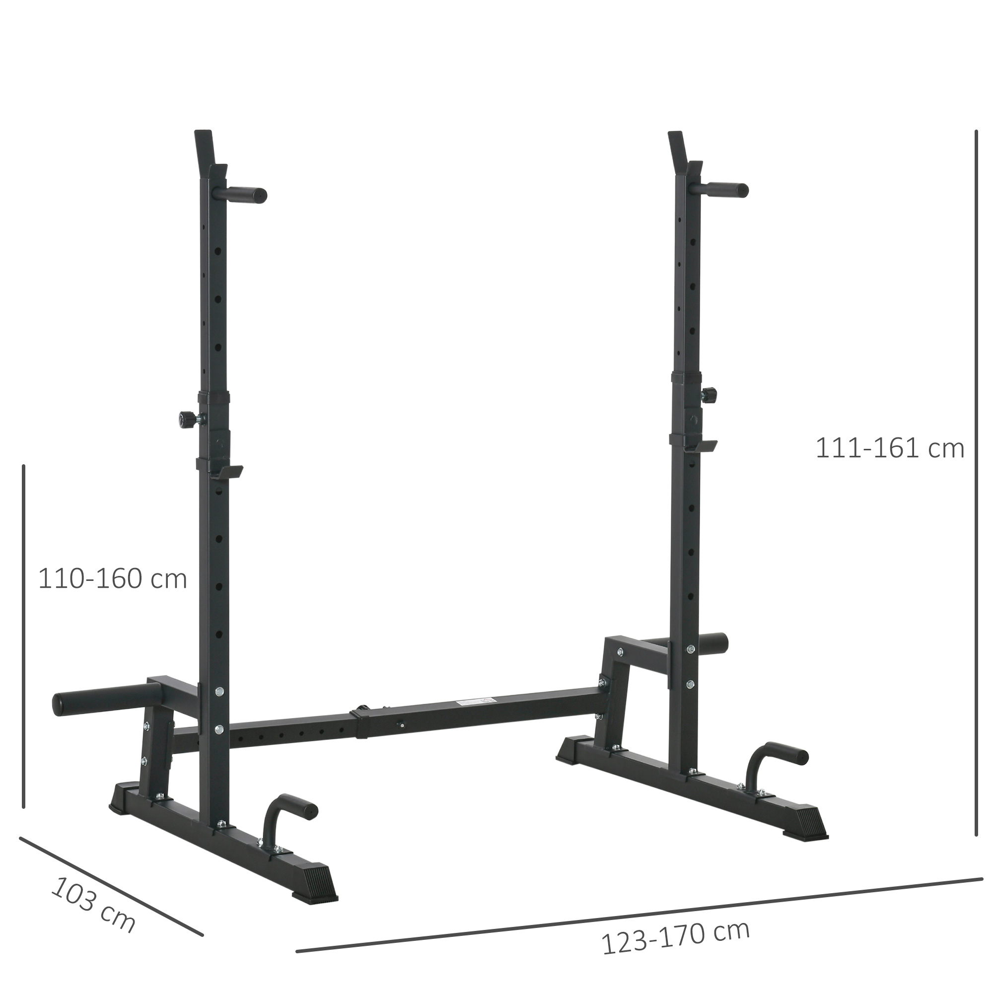 HOMCOM halterstandaard 170 cm x 103 cm x 111-161 cm