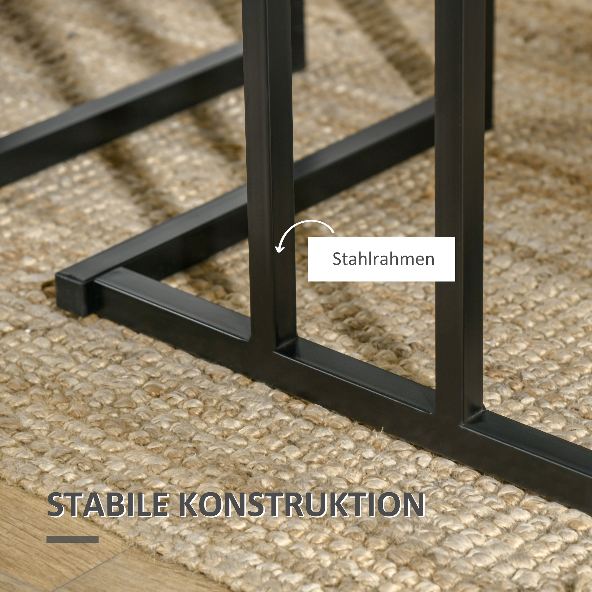 HOMCOM Eetset, 4-delig, Tafel, 2 Krukken en Bank, Compact, Metalen Frame, Grijs