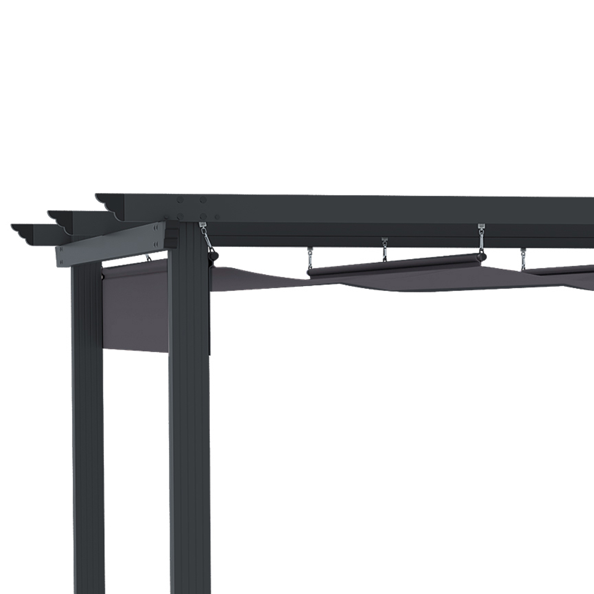 Pergola van Outsunny met verstelbare luifel aluminium grijs, zwart 3 x 3 m