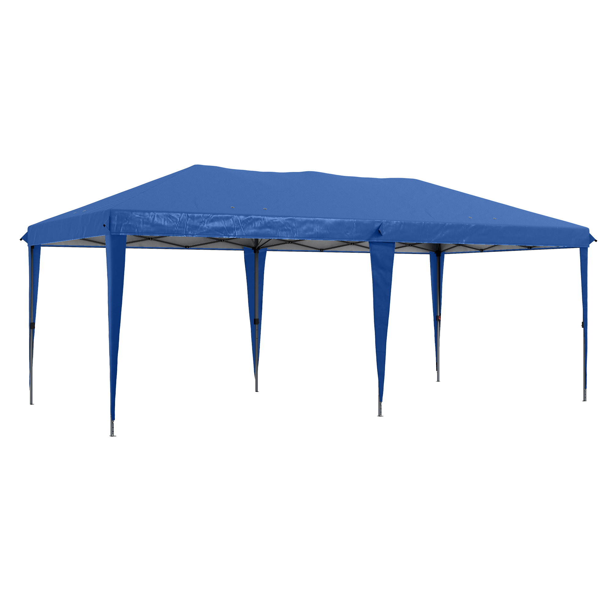 Outsunny Faltpaviljoen Tuinpaviljoen Partytent, inklapbaar, weerbestendig, 5,9 m x 2,95 m x 2 m, Blauw