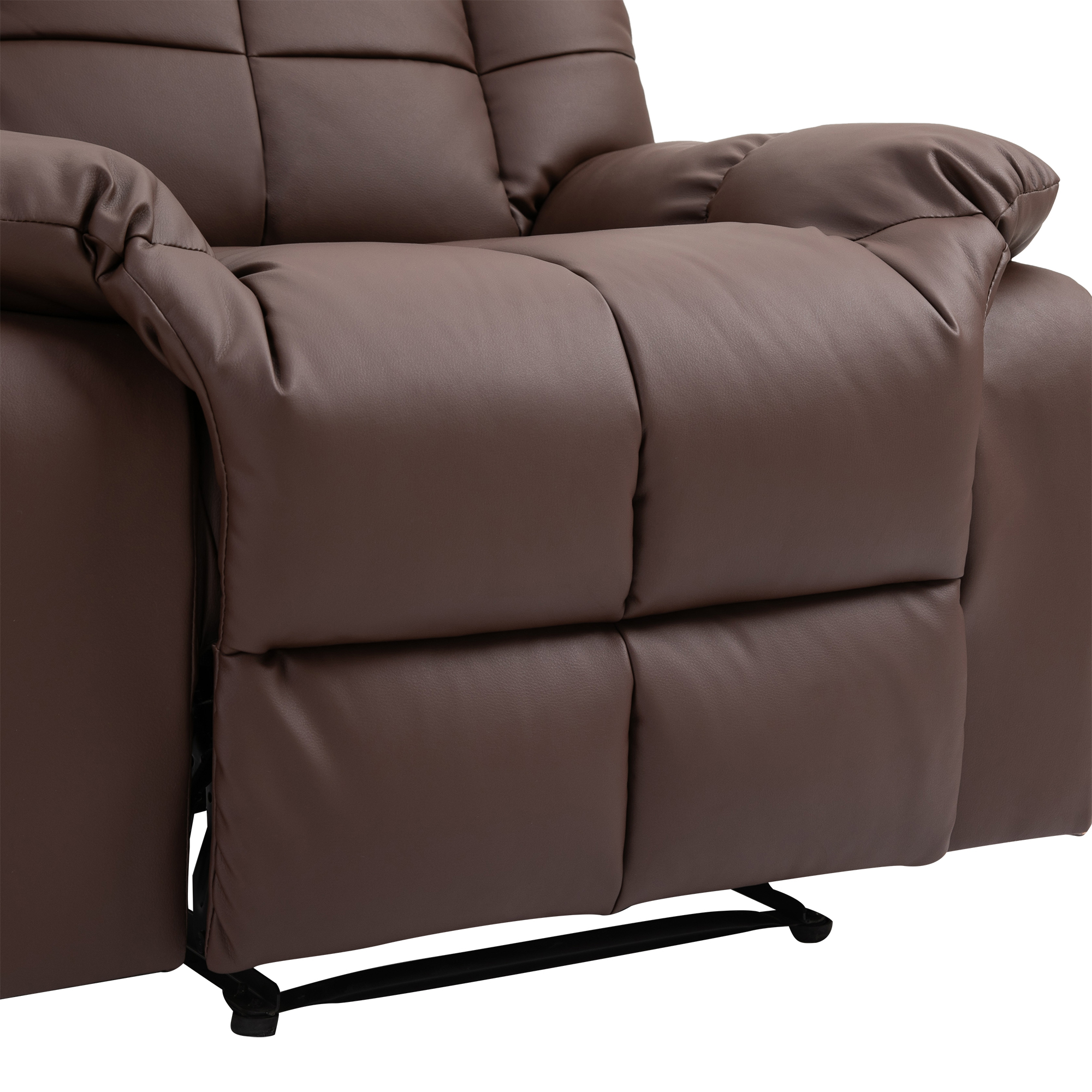 HOMCOM massagestoel tv-stoel relaxstoel met massagefunctie kunstleer hout metaal schuimstof bruin 94 x 99 x 99 cm