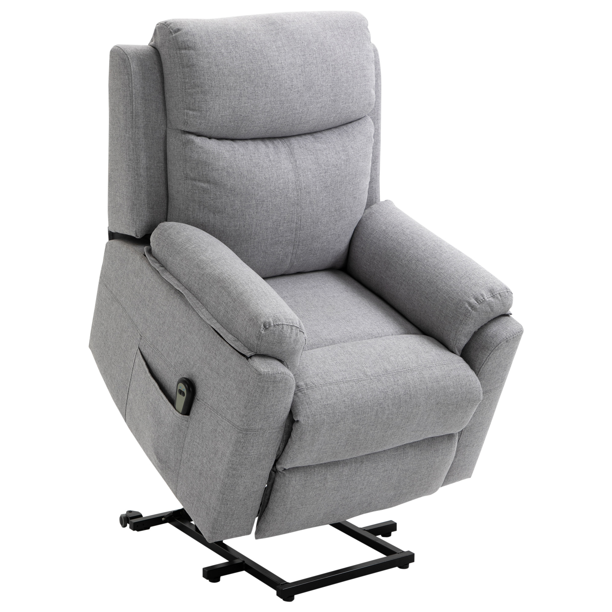 HOMCOM Opstaanfauteuil met Massage voor Senioren, 83 cm x 89 cm x 102 cm, Grijs