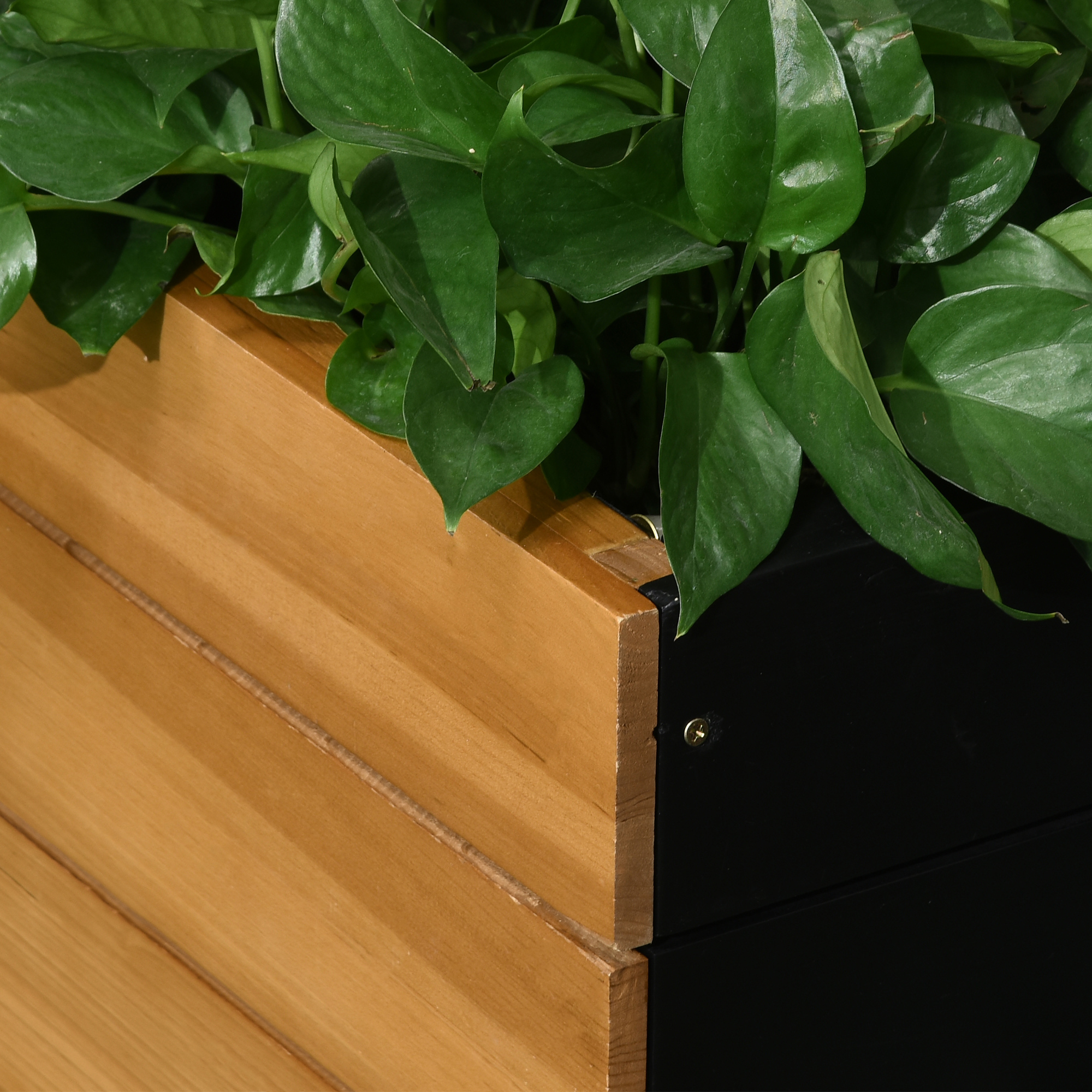 Outsunny verhoogd bed met 4 plantenbakken, bloembak met zelfbewateringssysteem